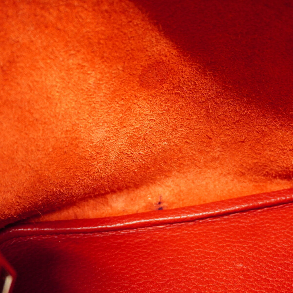 Hermes Rouge Casaque Taurillon Clemence Leather Handbag (Pre-Owned)