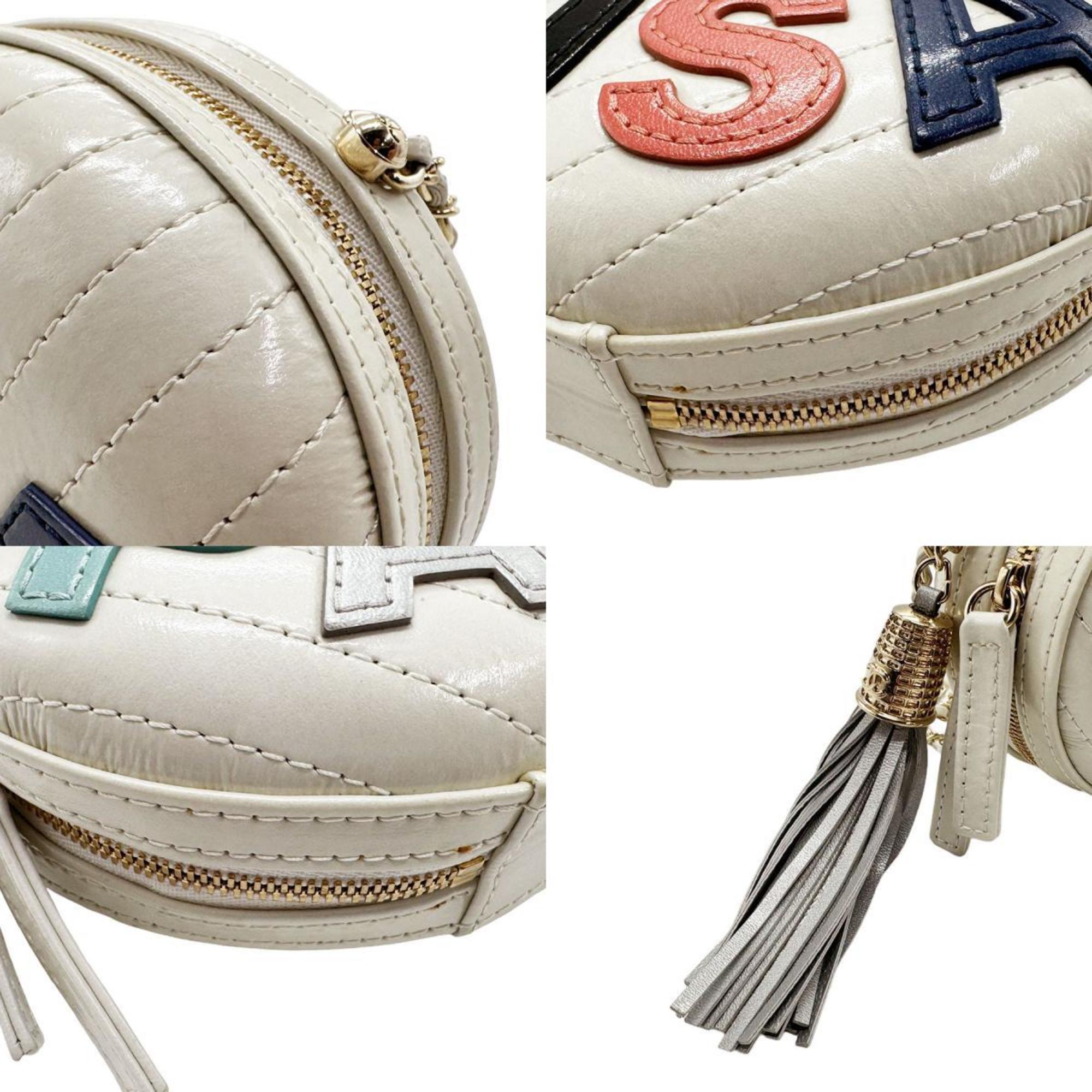 Chanel Multi-Color Off-White Leather Shoulder Bag (Pre-Owned)