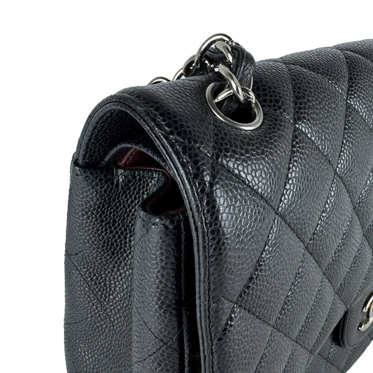 Chanel Black Grained Calfskin Shoulder Bag (Pre-Owned)
