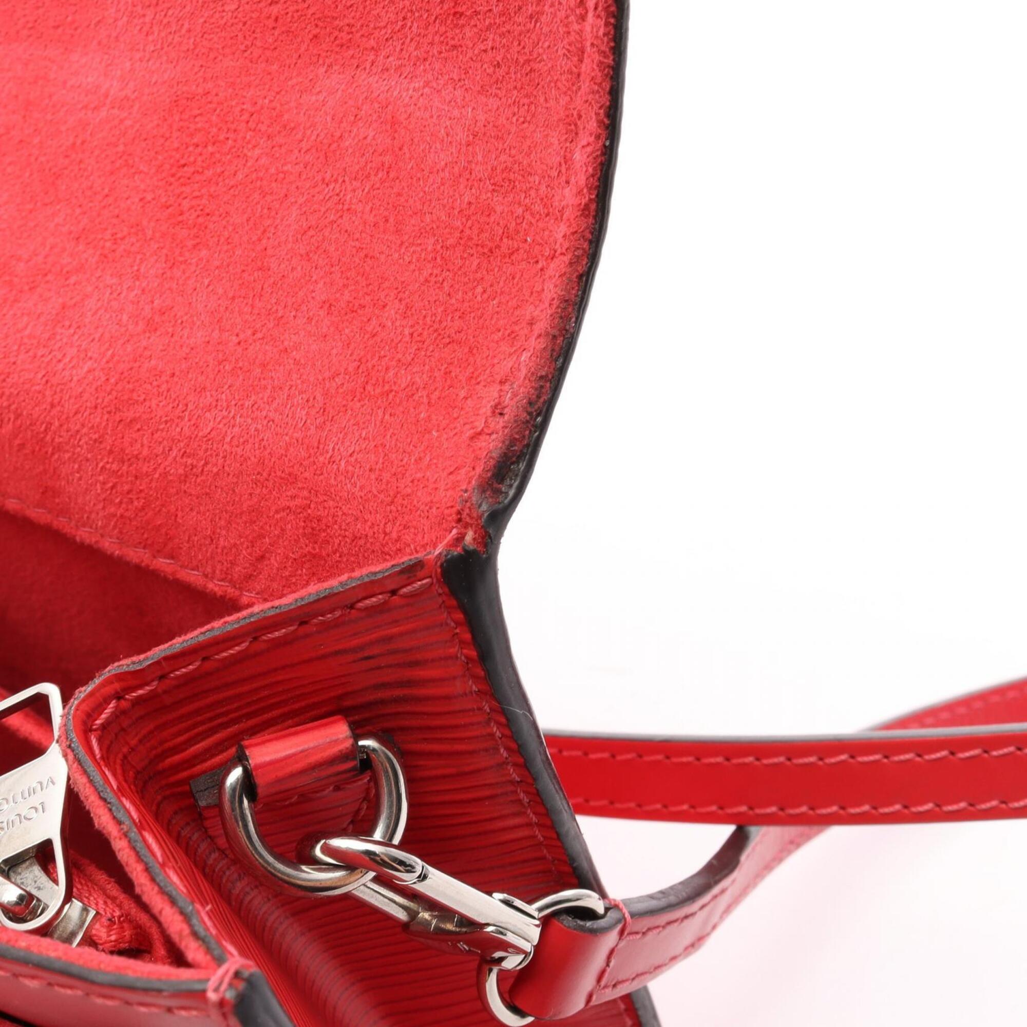 Louis Vuitton Red Color Leather Handbag Shoulder Bag (Pre-Owned)