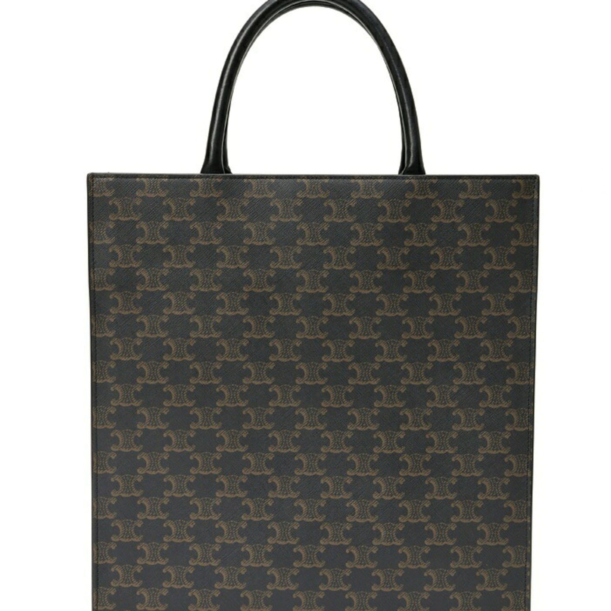 Celine Cabas Black Coated Canvas Leather Tote Bag (Pre-Owned)