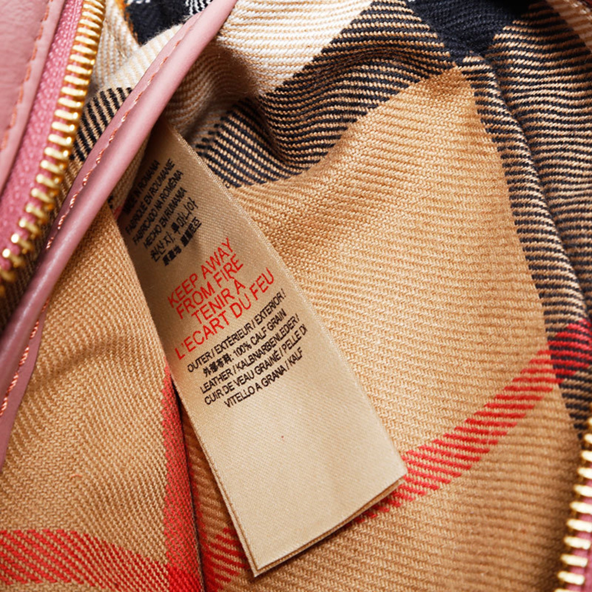 Burberry Pink Leather Shoulder Bag (Pre-Owned)