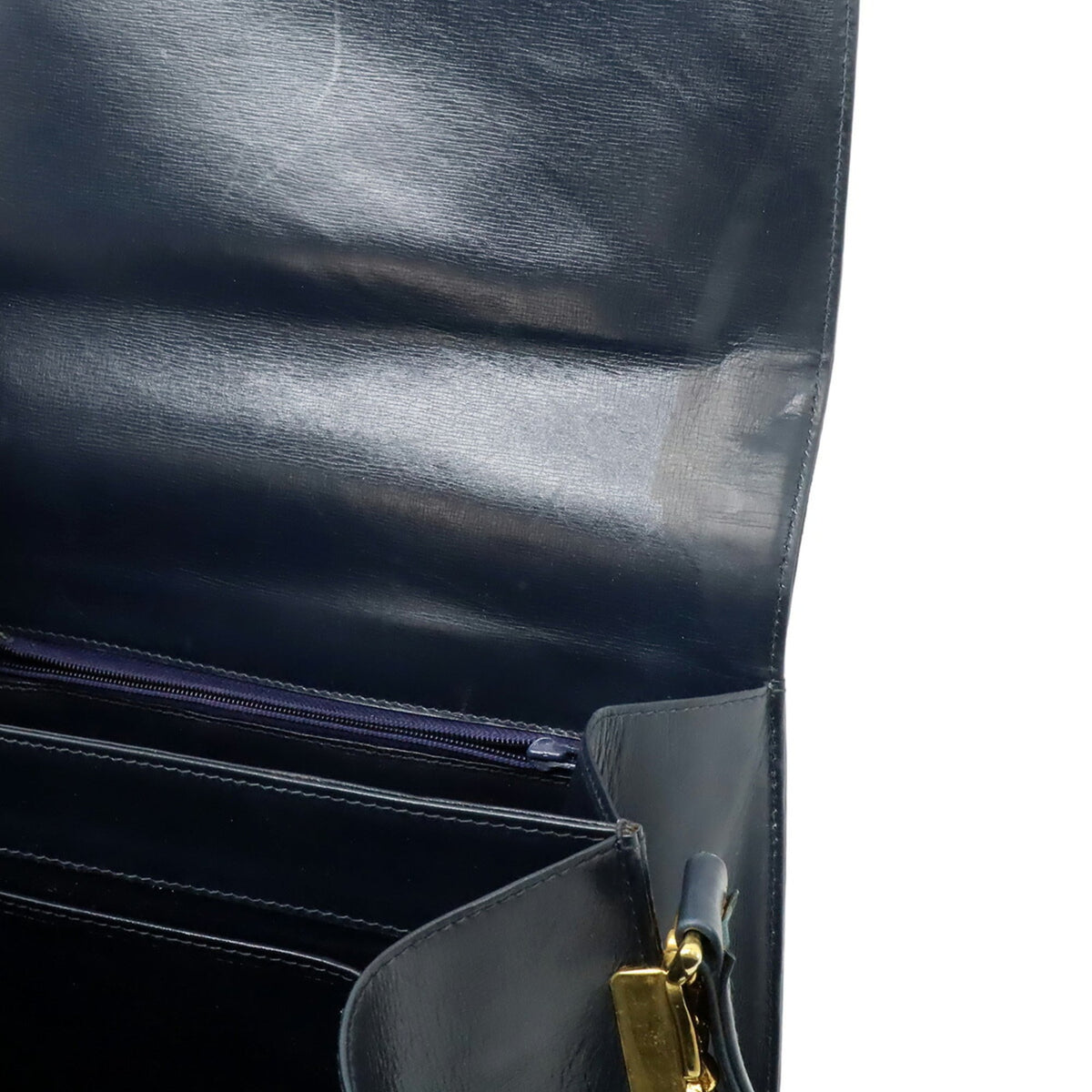 Celine Navy Canvas Leather Shoulder Bag (Pre-Owned)