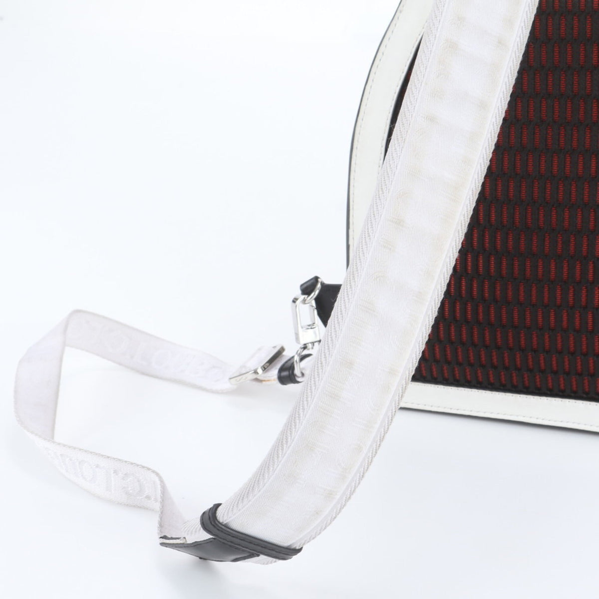 Christian Louboutin Black White Leather Shoulder Bag Sling Bag (Pre-Owned)