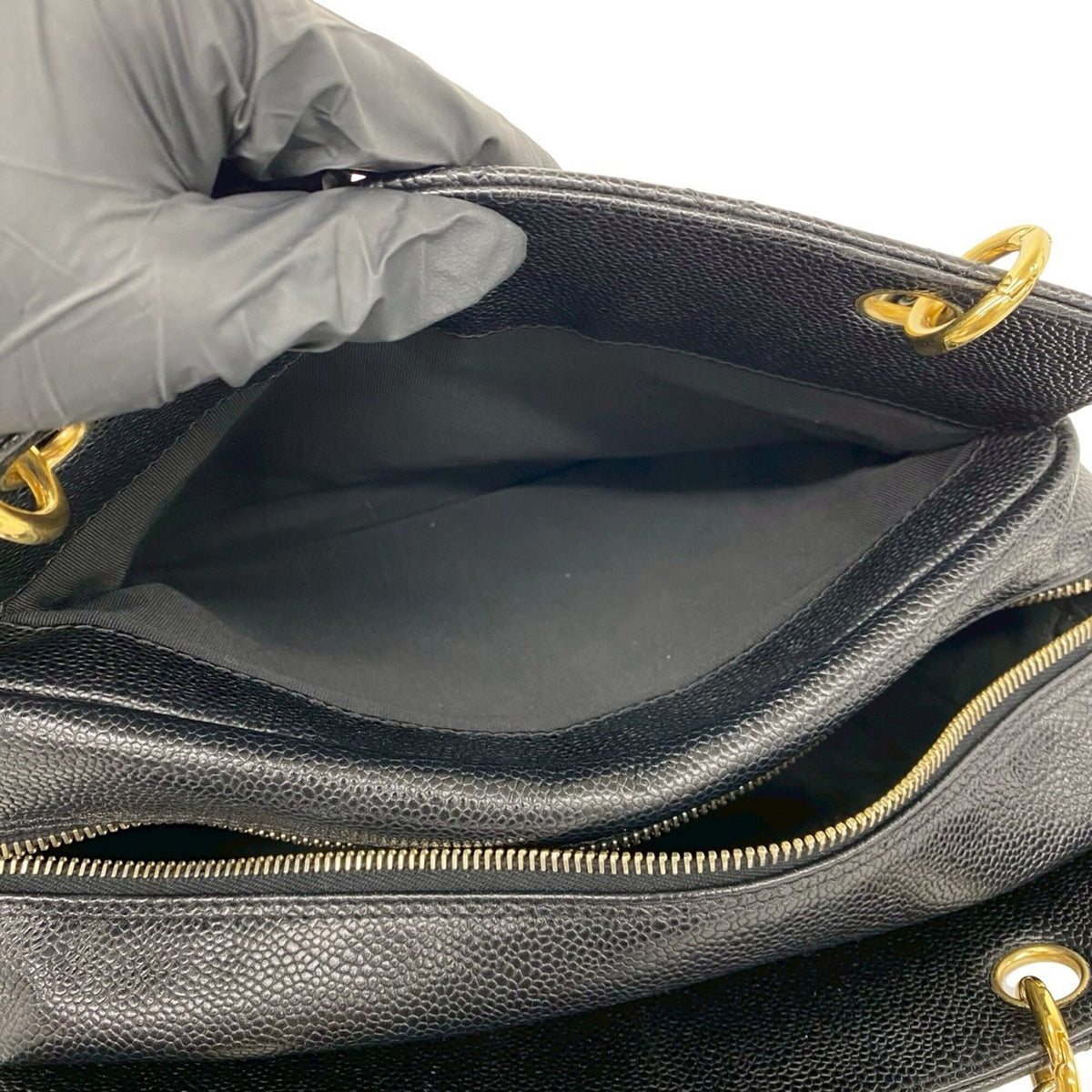 Chanel Black Grained Calfskin Shoulder Bag Tote Bag (Pre-Owned)