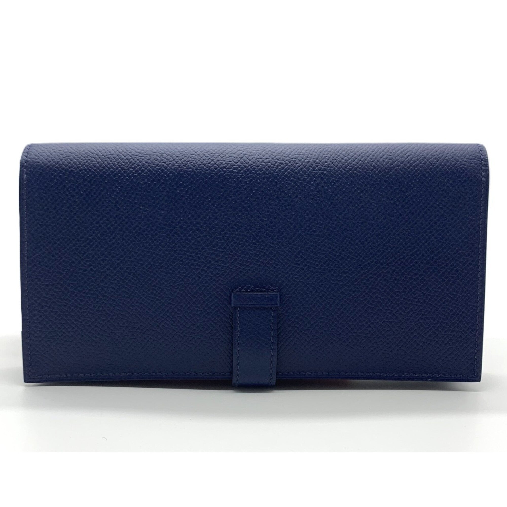 Hermes Navy Epsom Leather Long Wallet (Bi-Fold) (Pre-Owned)