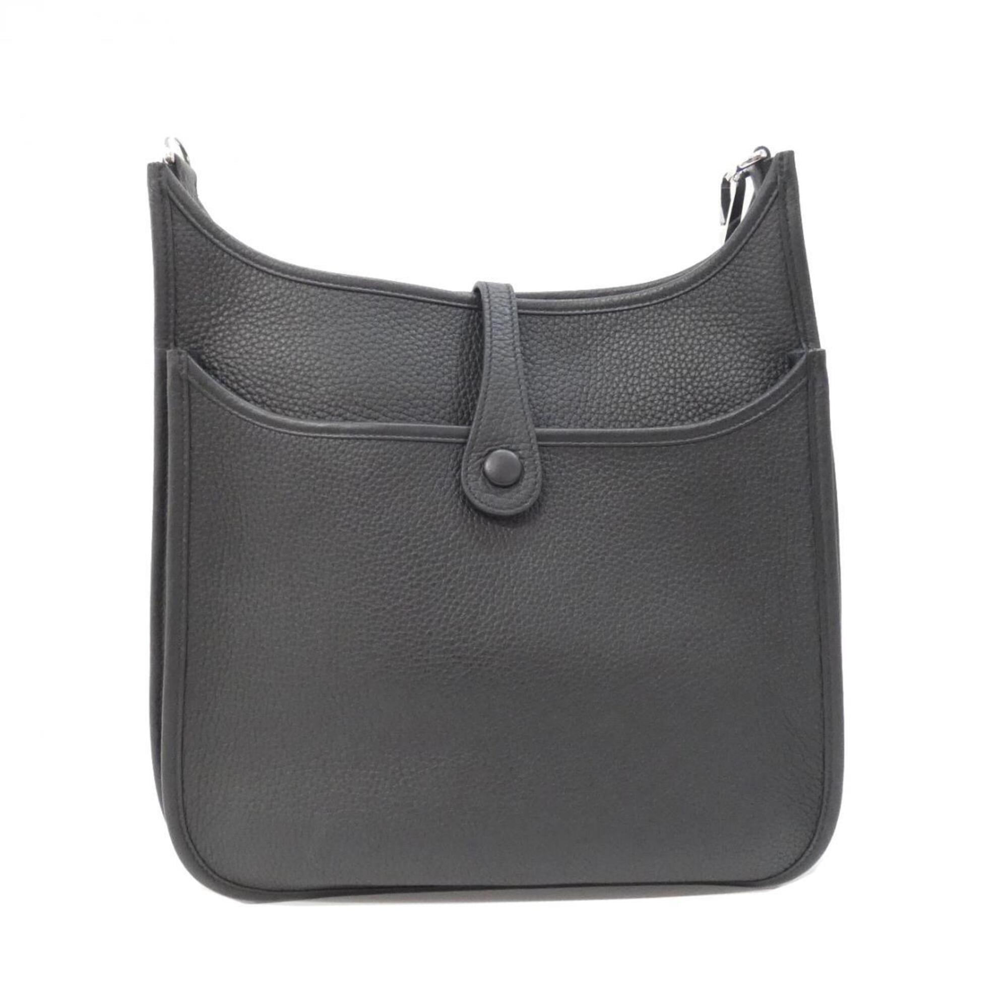 Hermes Black Taurillon Clemence Leather Shoulder Bag (Pre-Owned)