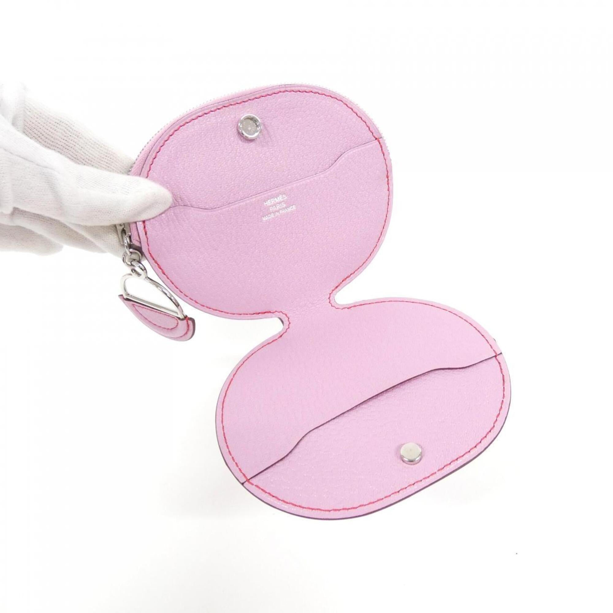 Hermes Pink Chevre Leather Coin Purse/Coin Case (Pre-Owned)