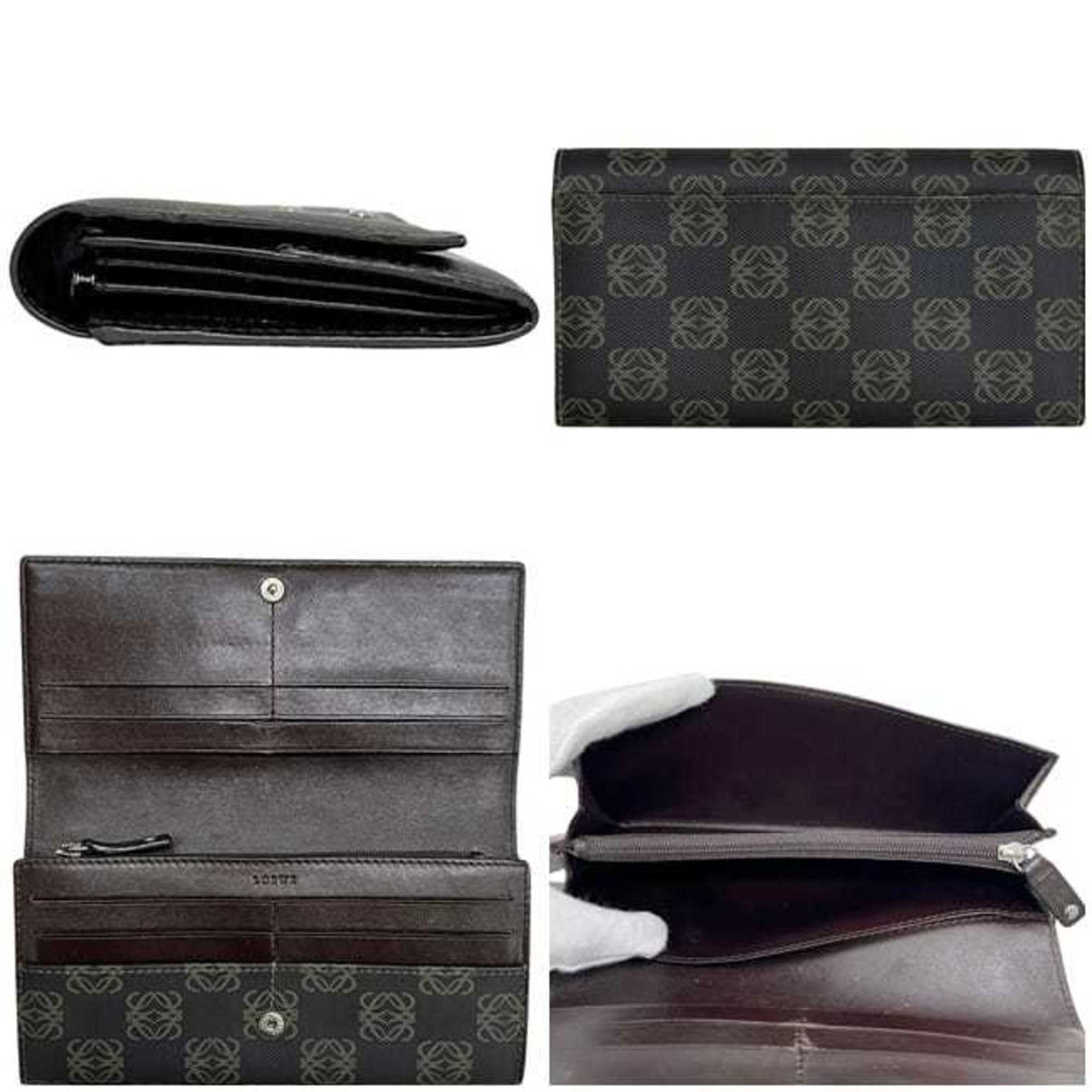 Loewe Gray Pvc Leather Long Wallet (Bi-Fold) (Pre-Owned)