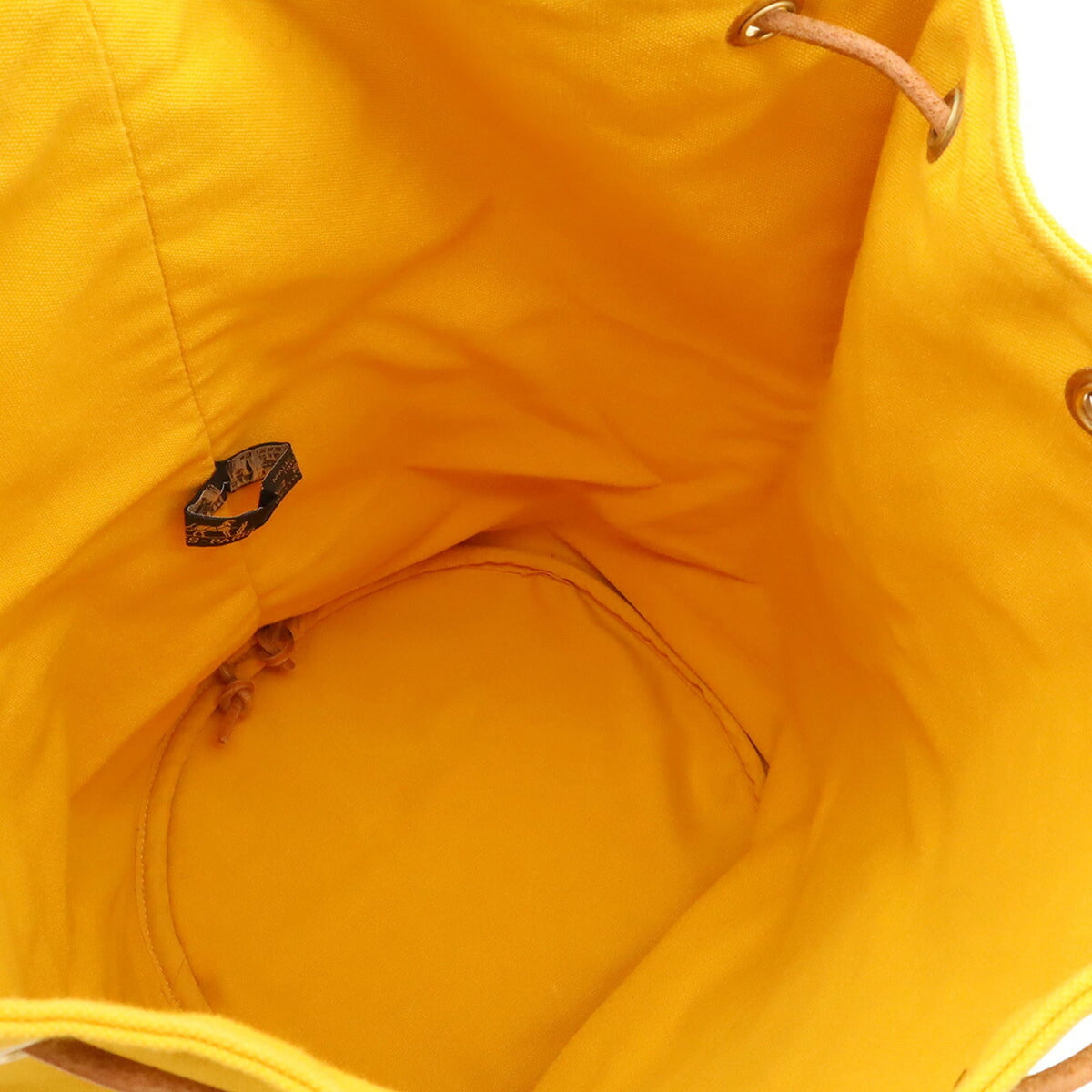 Hermes Yellow Canvas Leather Shoulder Bag (Pre-Owned)
