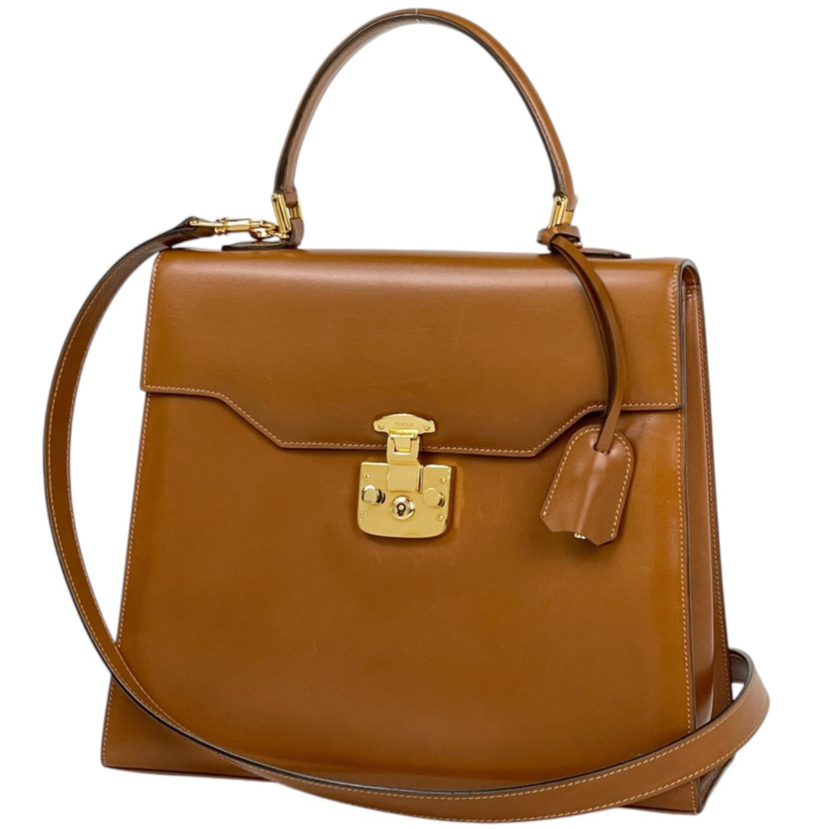 Gucci Camel Leather Handbag (Pre-Owned)