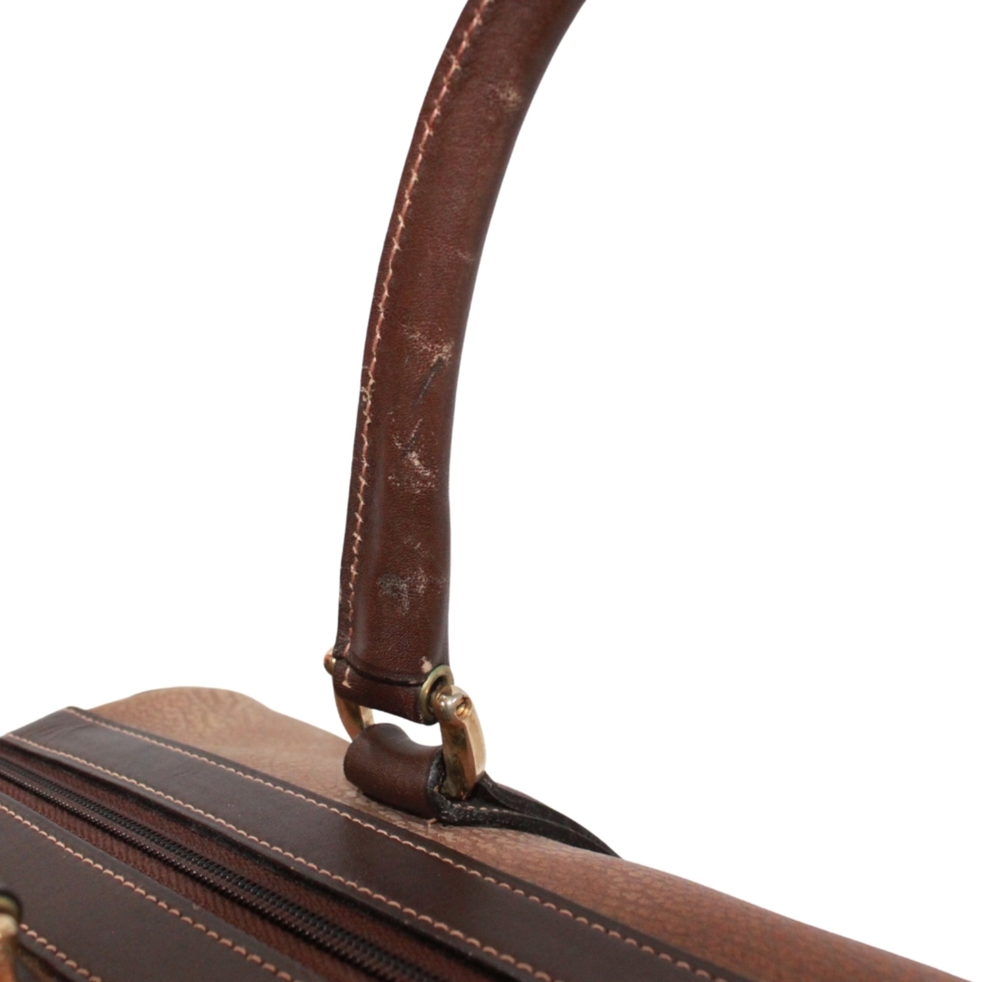 Gucci Brown Leather Boston Bag Handbag (Pre-Owned)