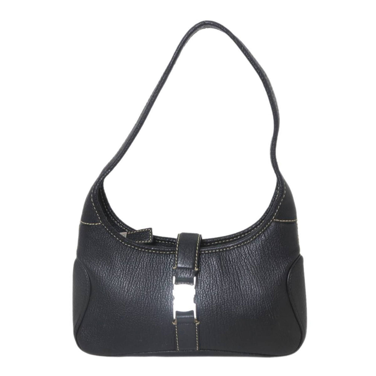 Salvatore Ferragamo Black Leather Shoulder Bag (Pre-Owned)