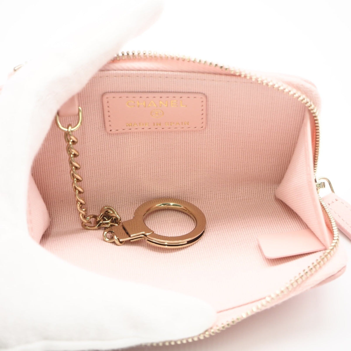 Chanel Matelasse Pink Grained Calfskin Coin Purse/Coin Case (Pre-Owned)