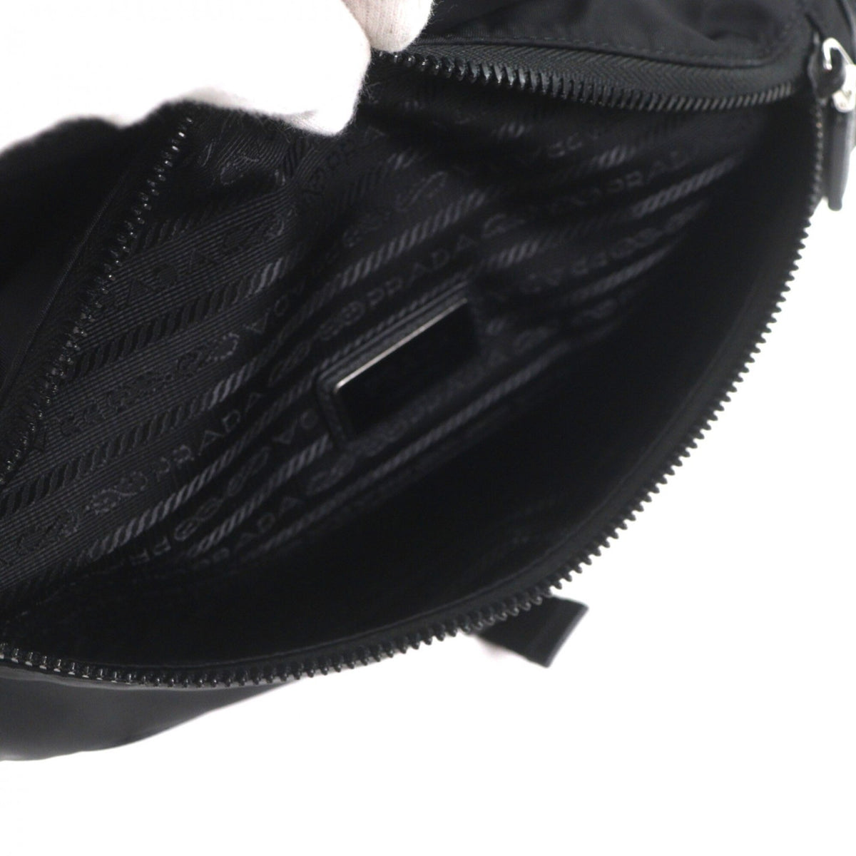 Prada Black Nylon Leather Sling Bag (Pre-Owned)