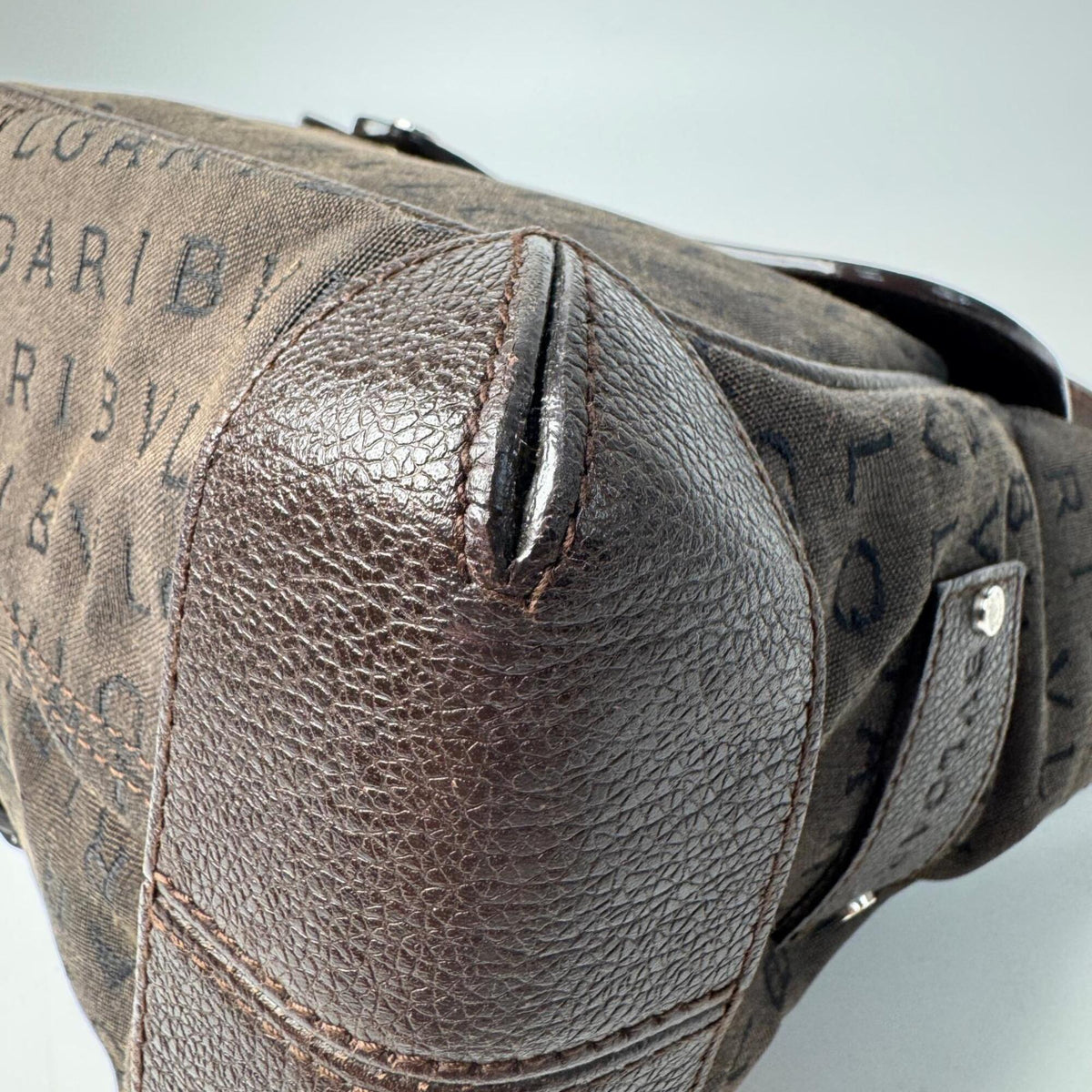 Bvlgari Brown Canvas Leather Shoulder Bag (Pre-Owned)