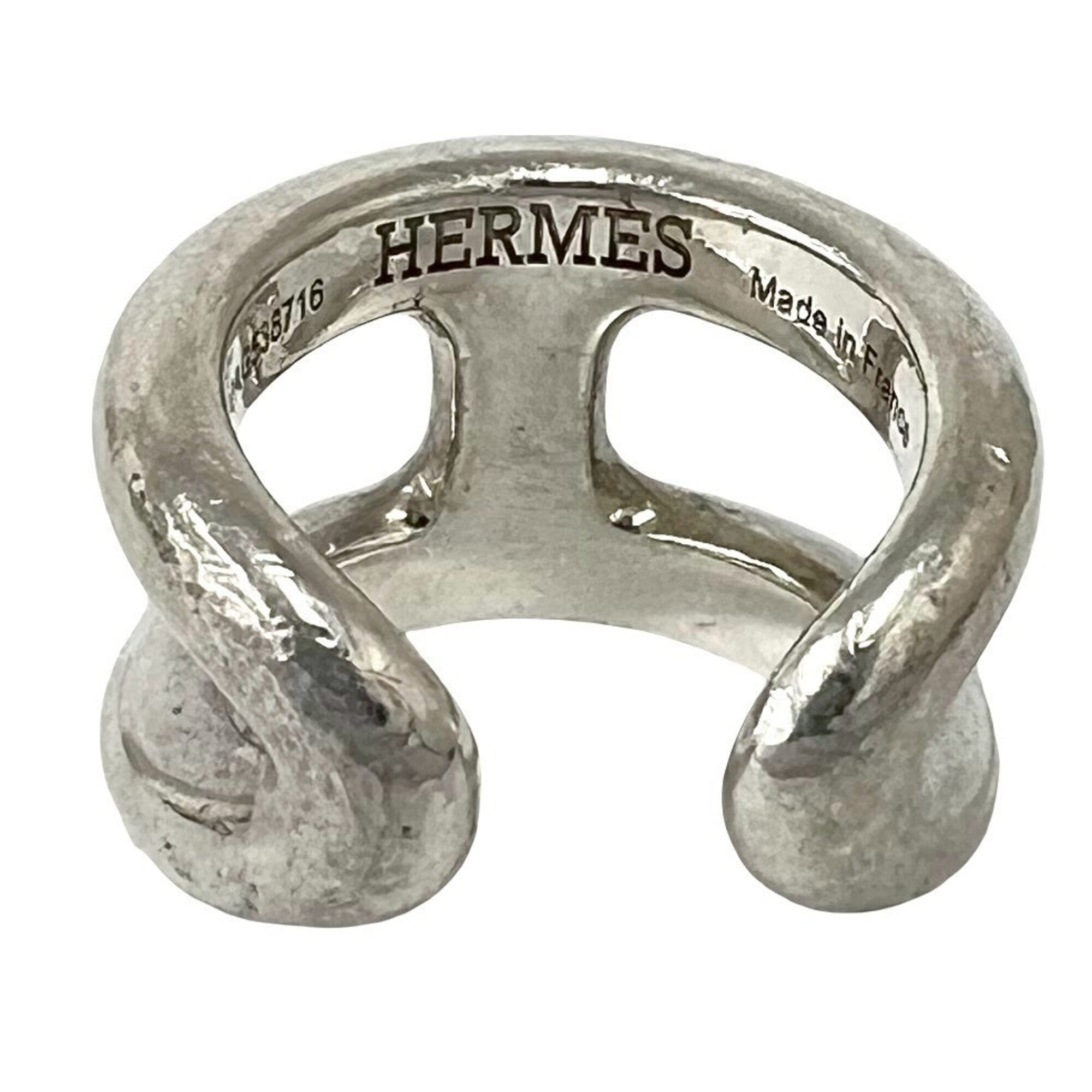 Hermes Silver Silver 925 Band Ring (Pre-Owned)