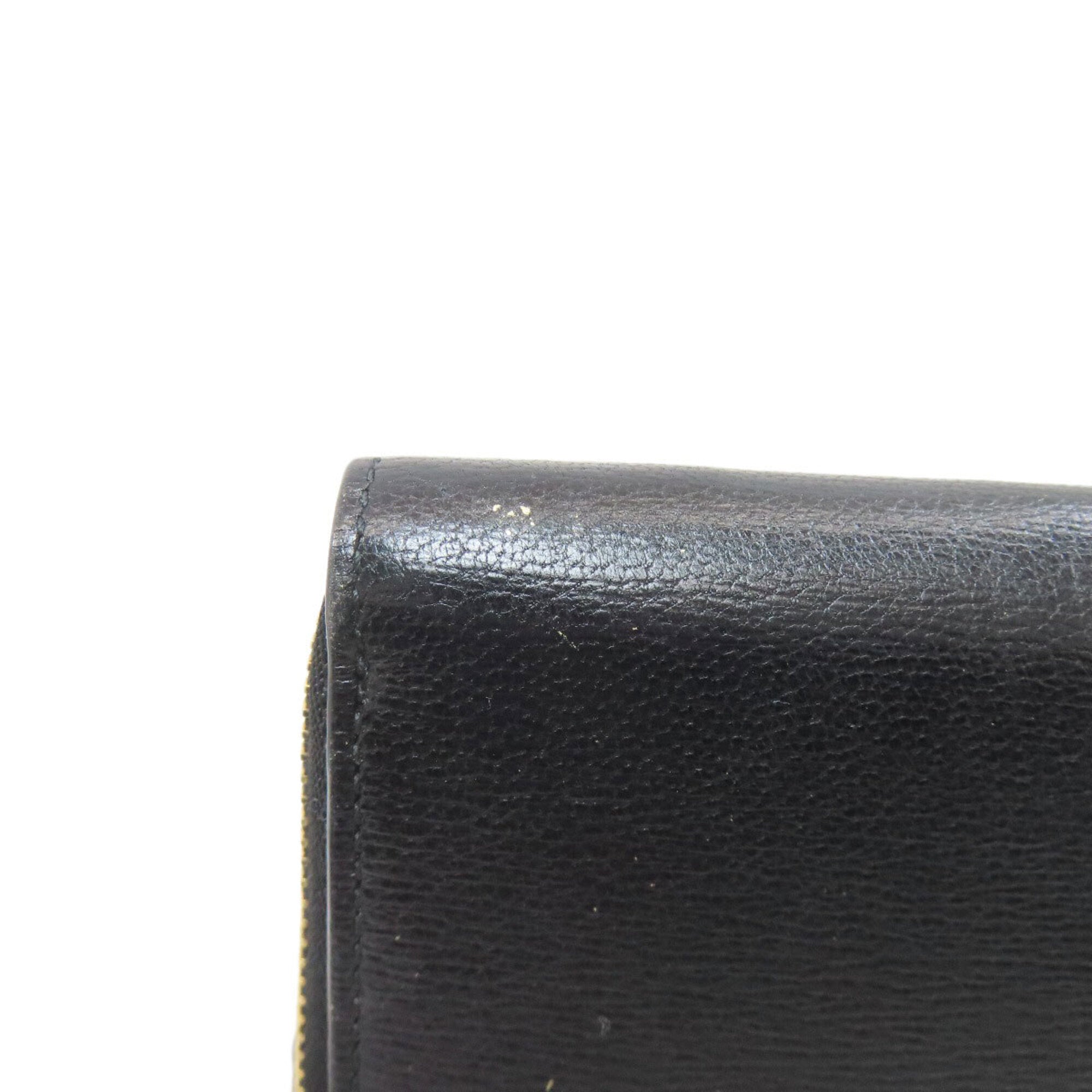 Bvlgari Black Leather Long Wallet (Bi-Fold) (Pre-Owned)