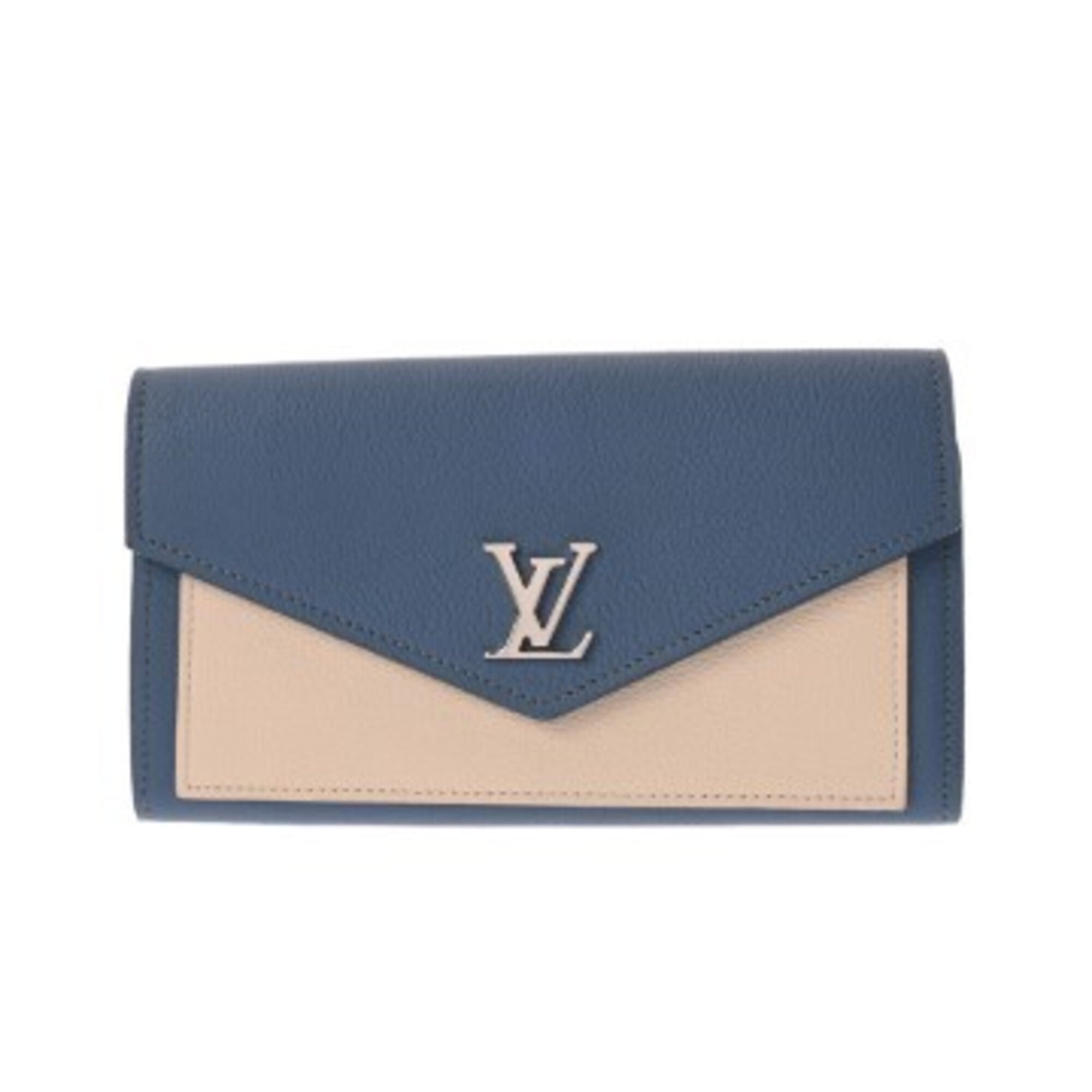 Louis Vuitton Blue Jean Leather Long Wallet (Bi-Fold) (Pre-Owned)