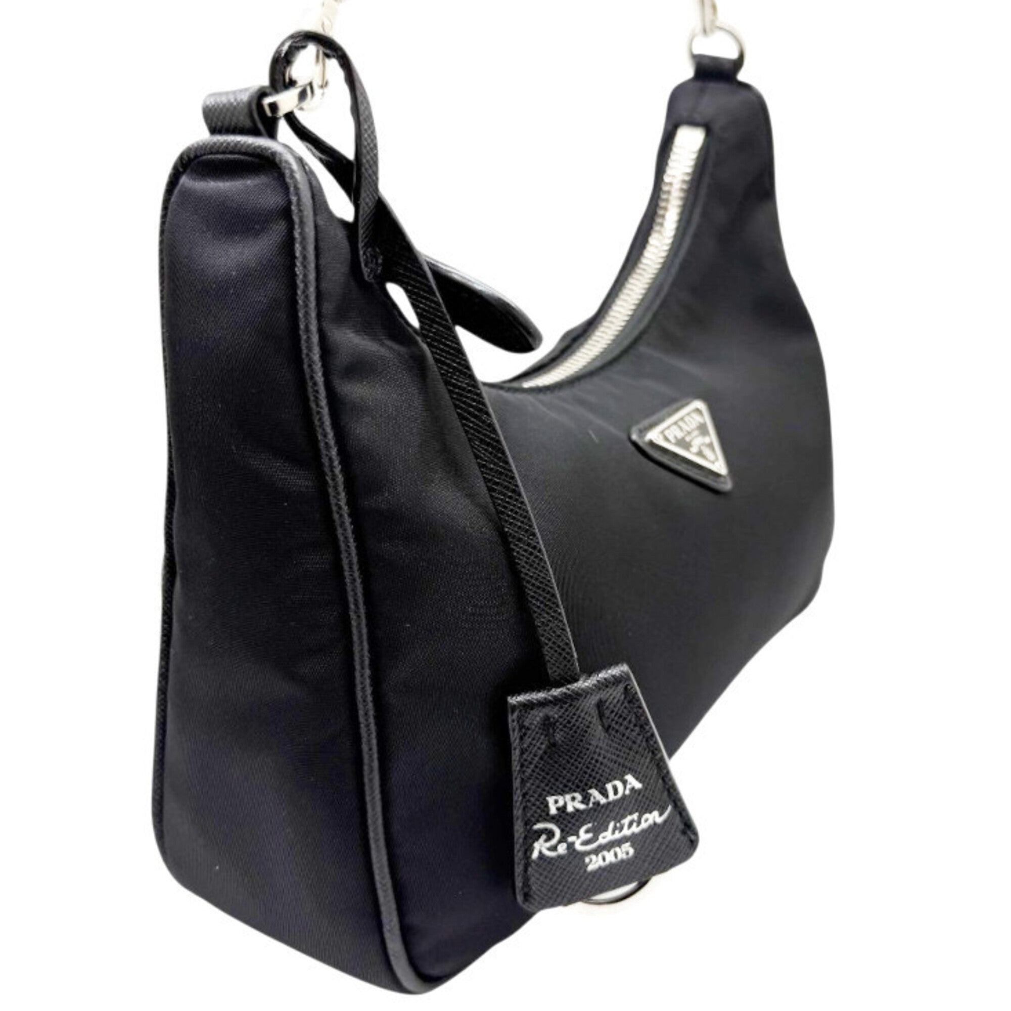 Prada Black Nylon Handbag Pouch Shoulder Bag (Pre-Owned)