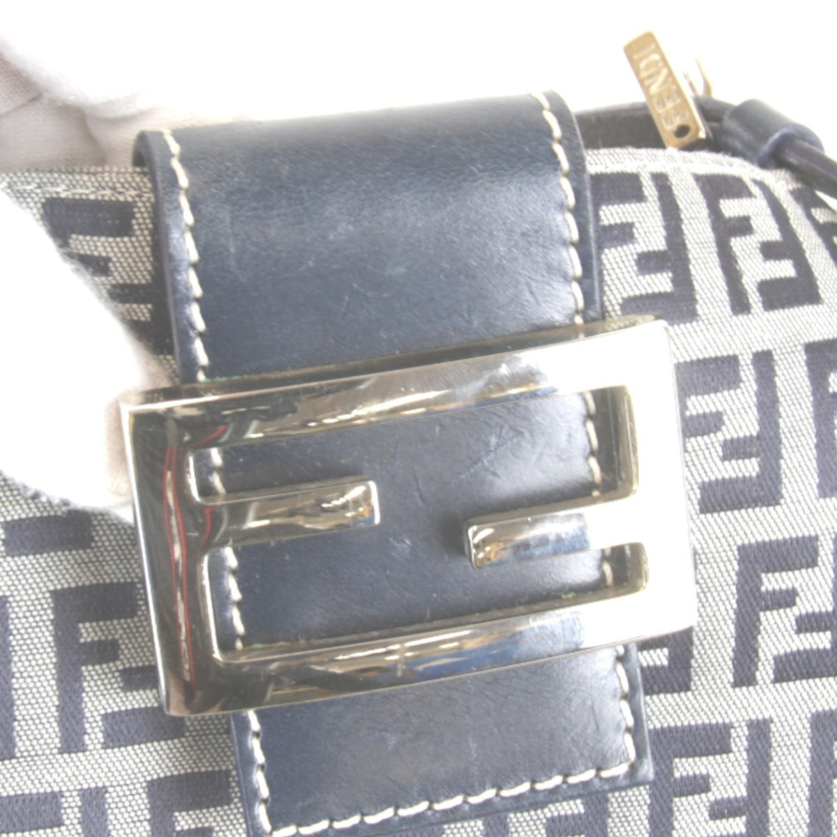 Fendi Zucchino Navy Canvas Tote Bag (Pre-Owned)