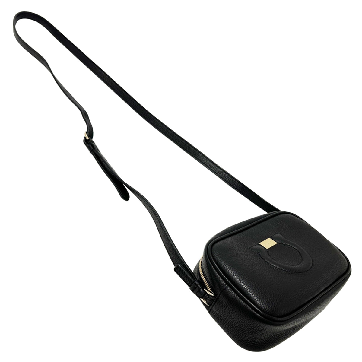 Salvatore Ferragamo Black Leather Handbag Shoulder Bag (Pre-Owned)