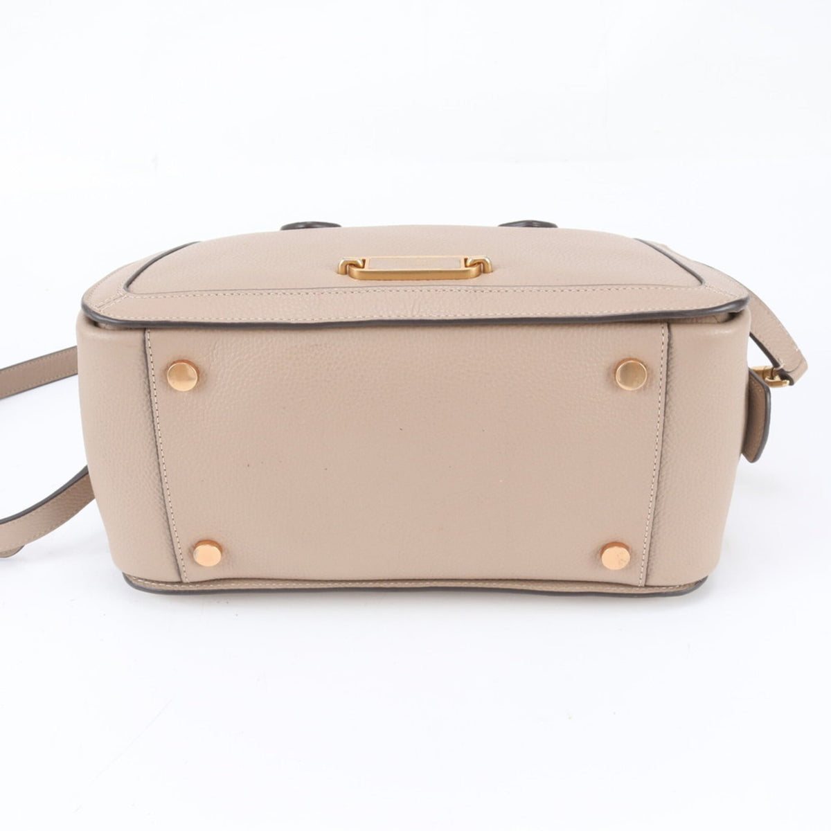 Kate Spade Gold Pink Beige Leather Handbag Shoulder Bag Tote Bag (Pre-Owned)