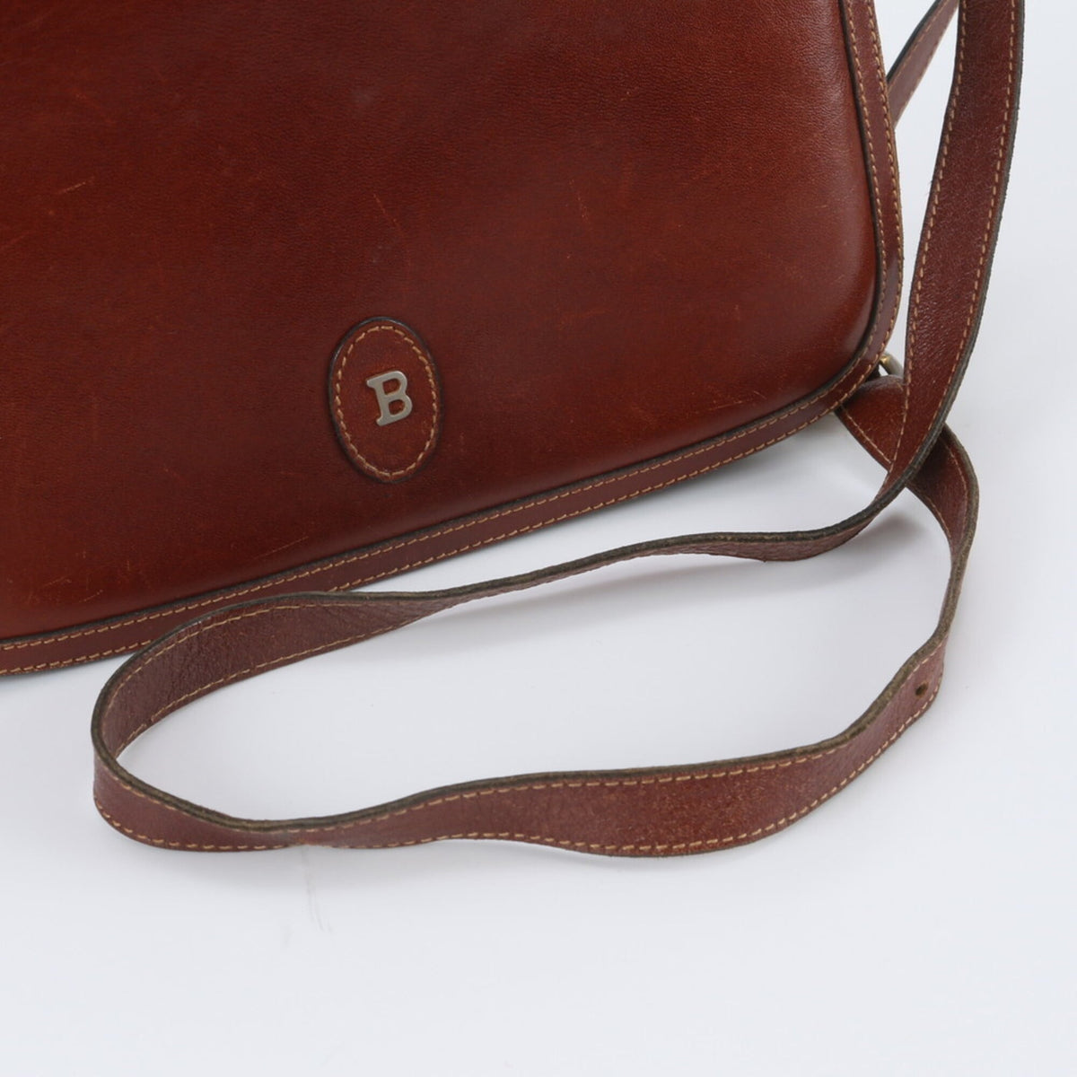 Bally Brown Leather Crossbody Bag Handbag Shoulder Bag Tote Bag (Pre-Owned)