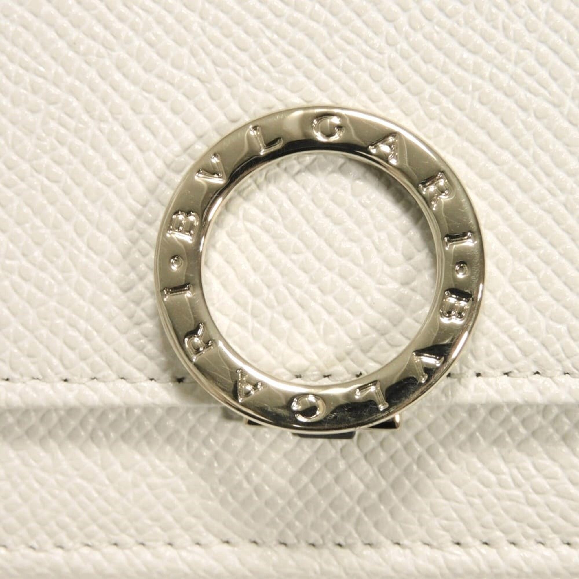 Bvlgari White Leather Wallet (Tri-Fold) (Pre-Owned)