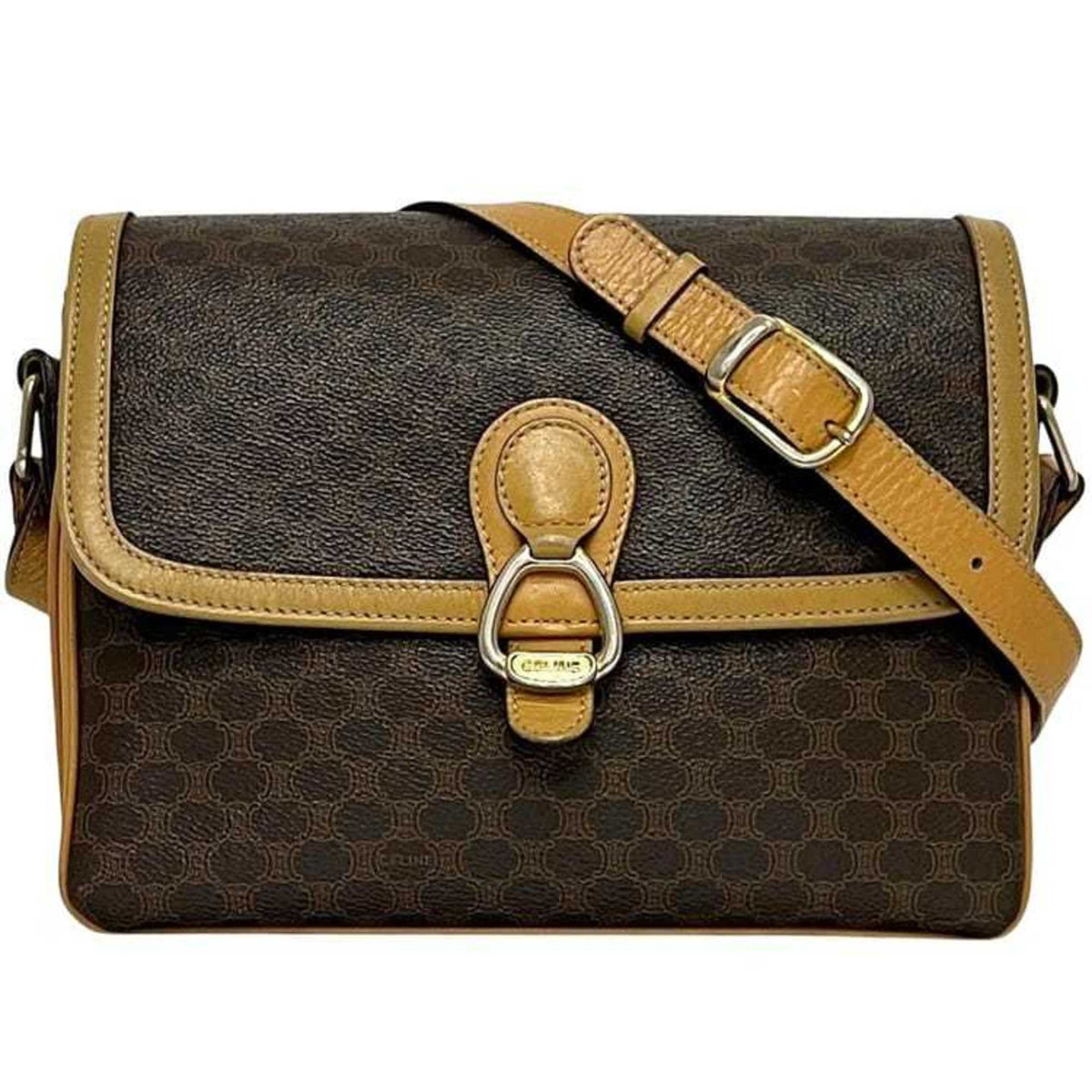Celine Macadam Brown Pvc Leather Shoulder Bag (Pre-Owned)