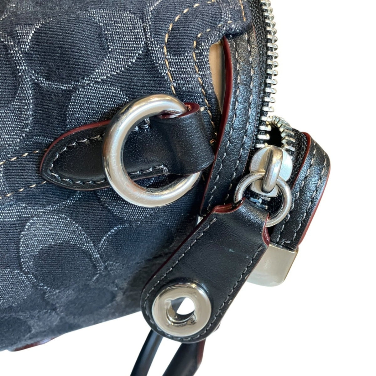 Coach Gray Canvas Shoulder Bag (Pre-Owned)