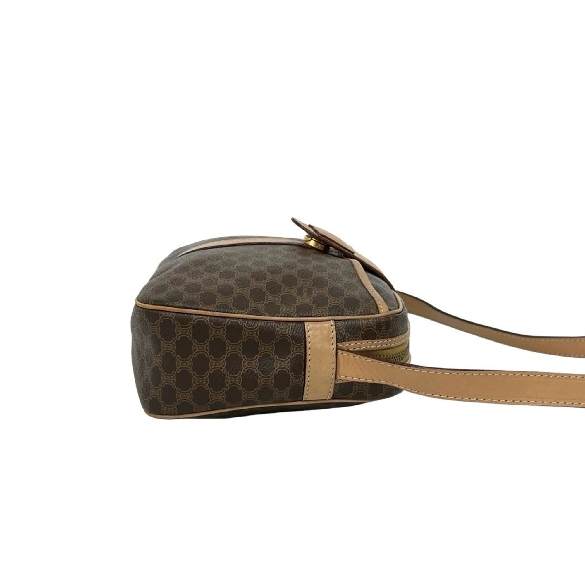 Celine Brown Leather Pvc Pochette Shoulder Bag (Pre-Owned)