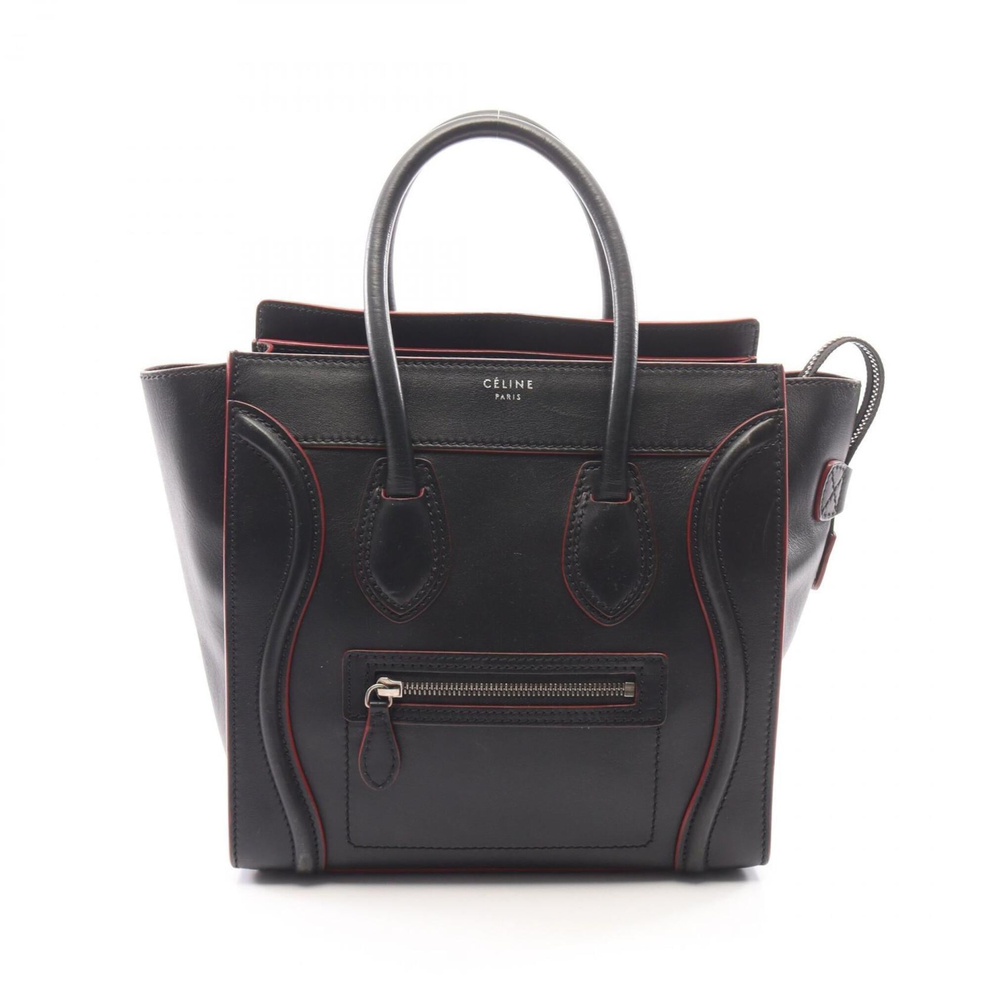 Celine Black Leather Handbag Tote Bag (Pre-Owned)