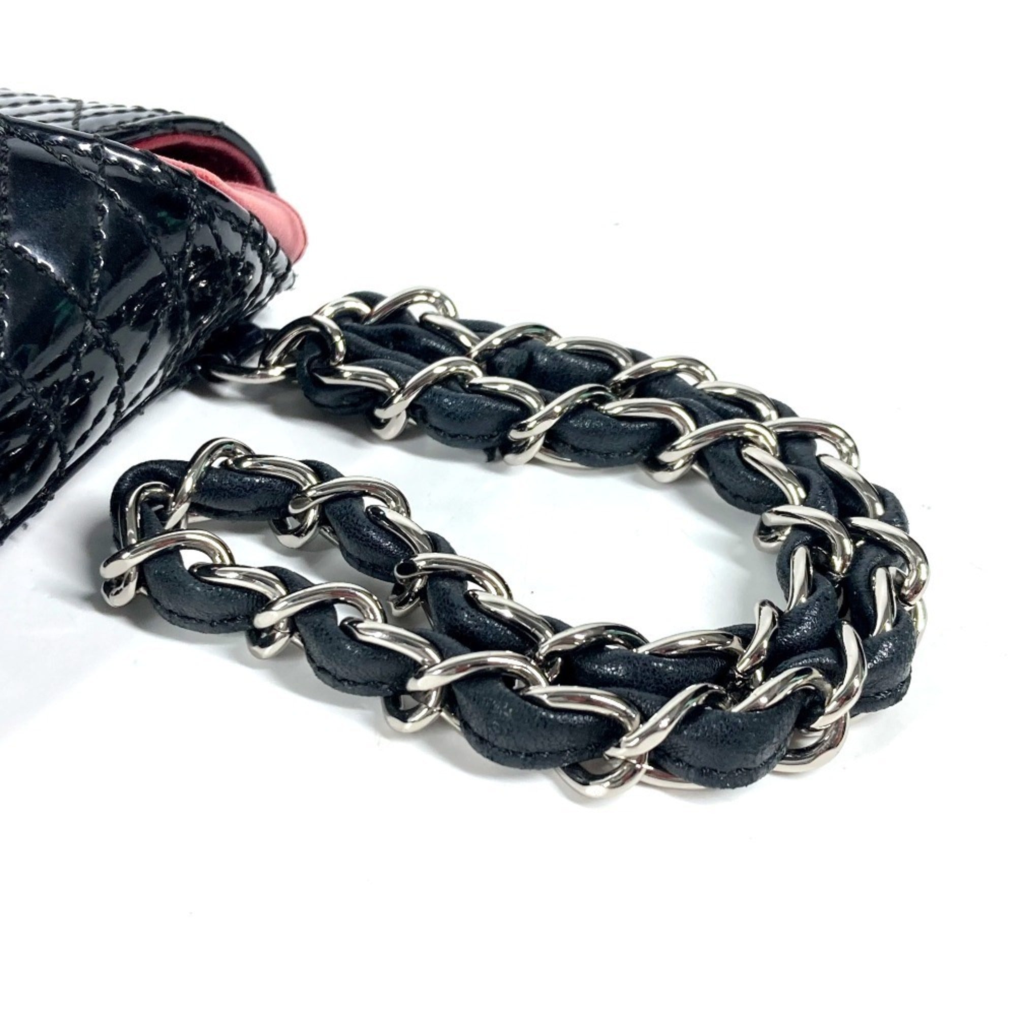 Chanel Black Patent Leather Clutch Bag Pouch (Pre-Owned)