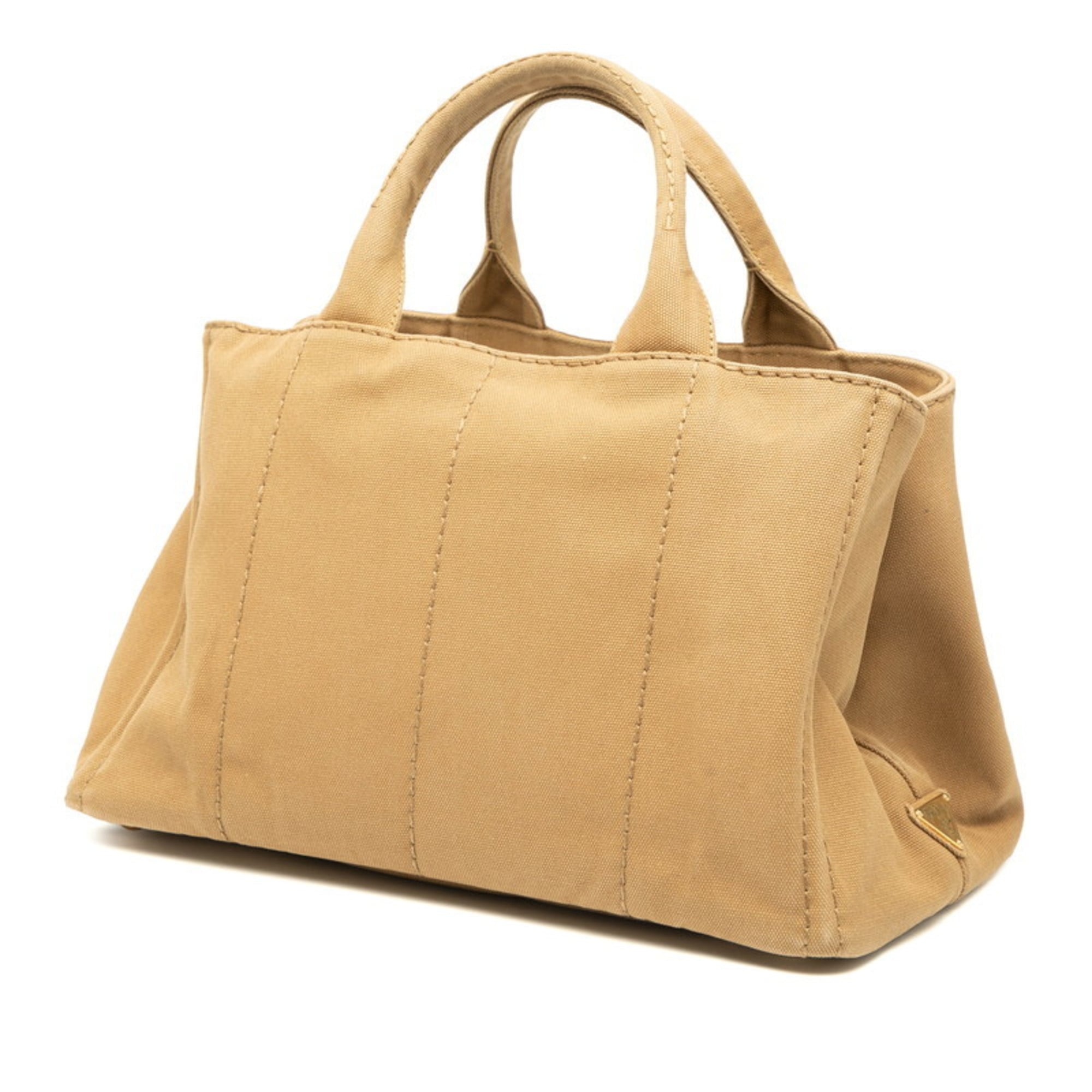 Prada Brown Canvas Shoulder Bag Tote Bag (Pre-Owned)