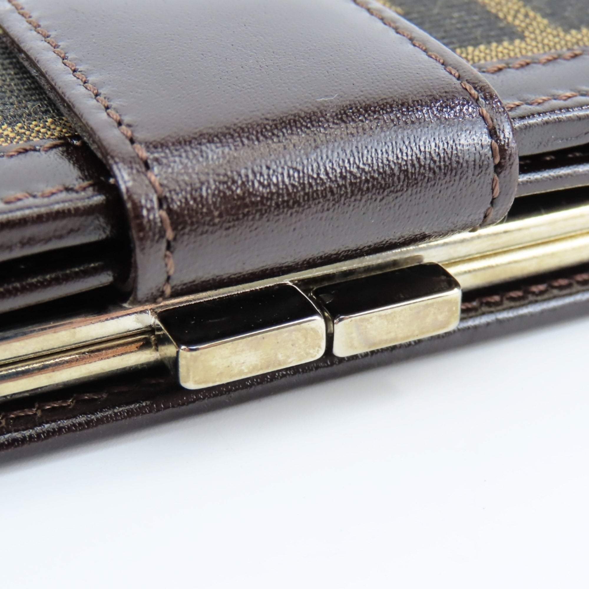 Fendi Zucca Brown Canvas Leather Wallet (Bi-Fold) (Pre-Owned)