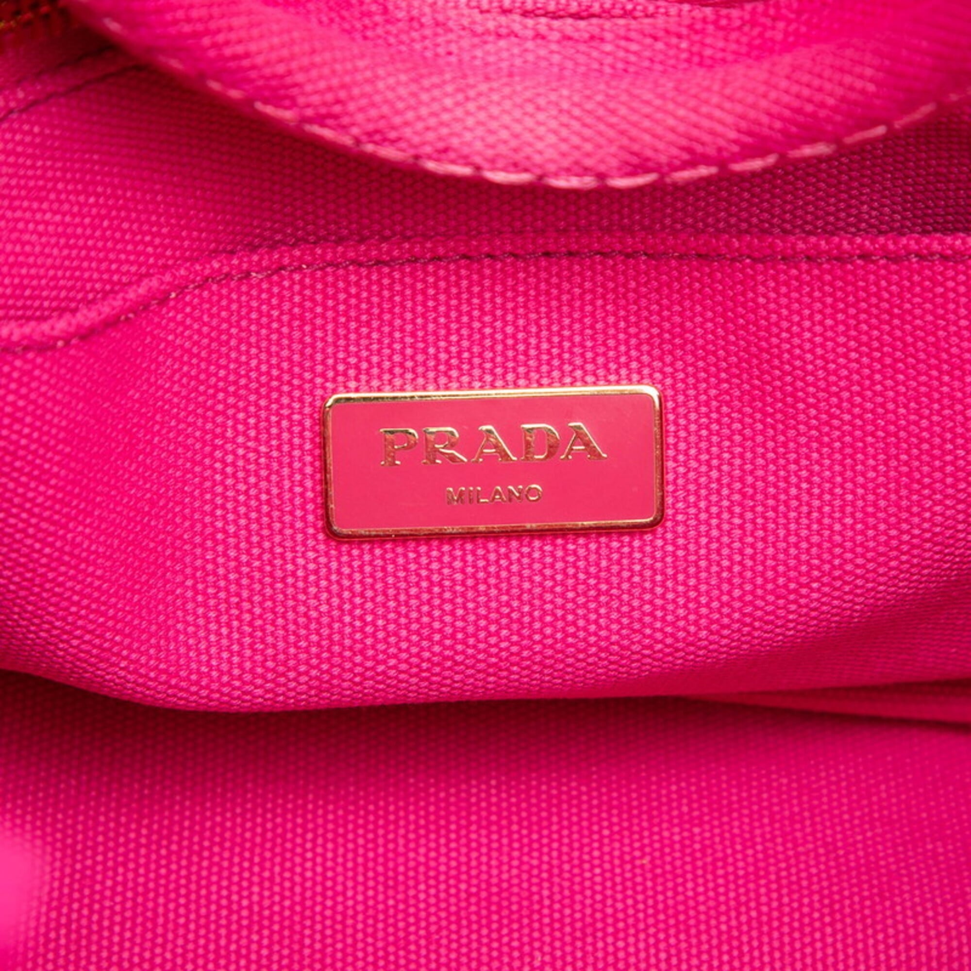 Prada Pink Canvas Handbag Shoulder Bag (Pre-Owned)