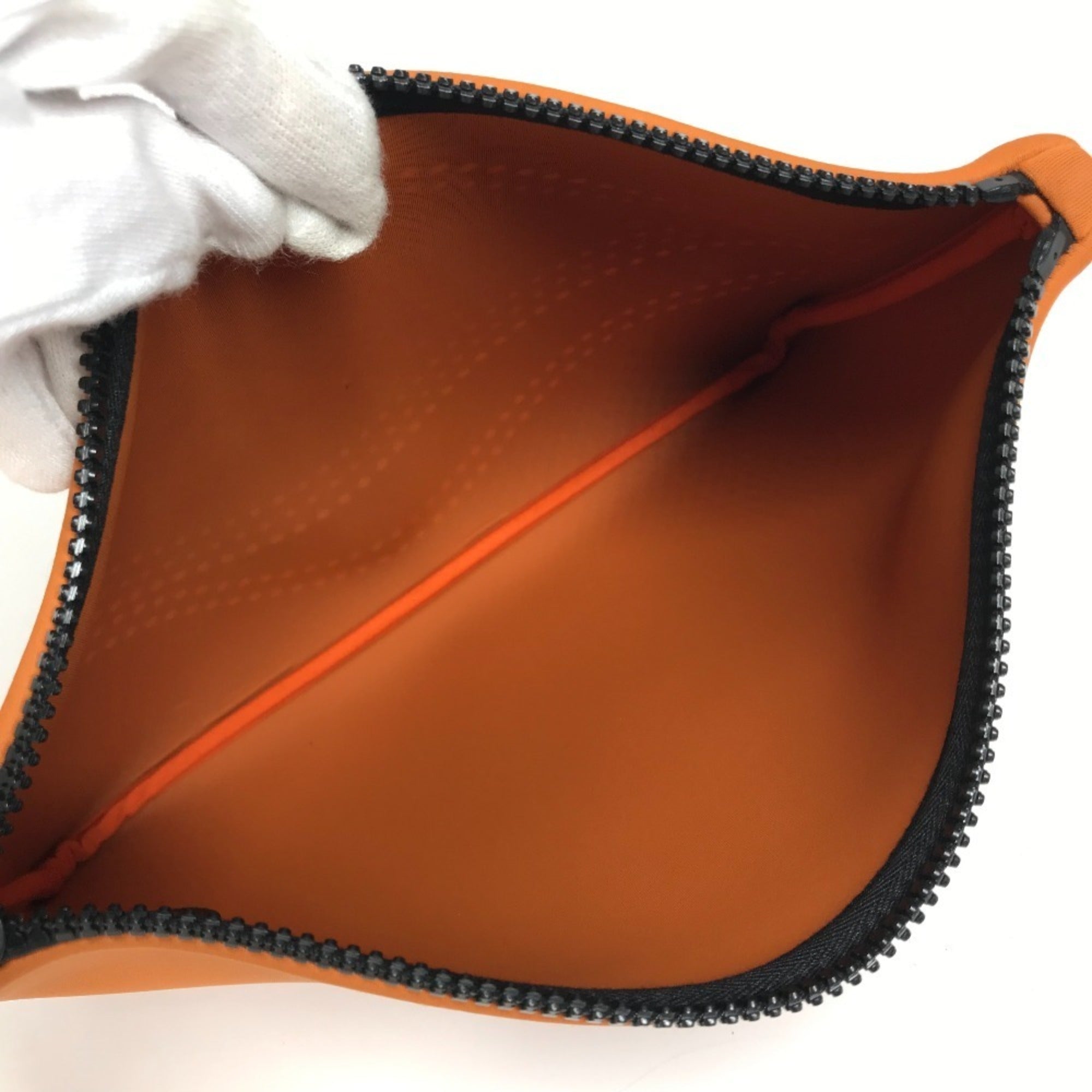 Hermes Orange Polyamide Clutch Bag Pouch (Pre-Owned)