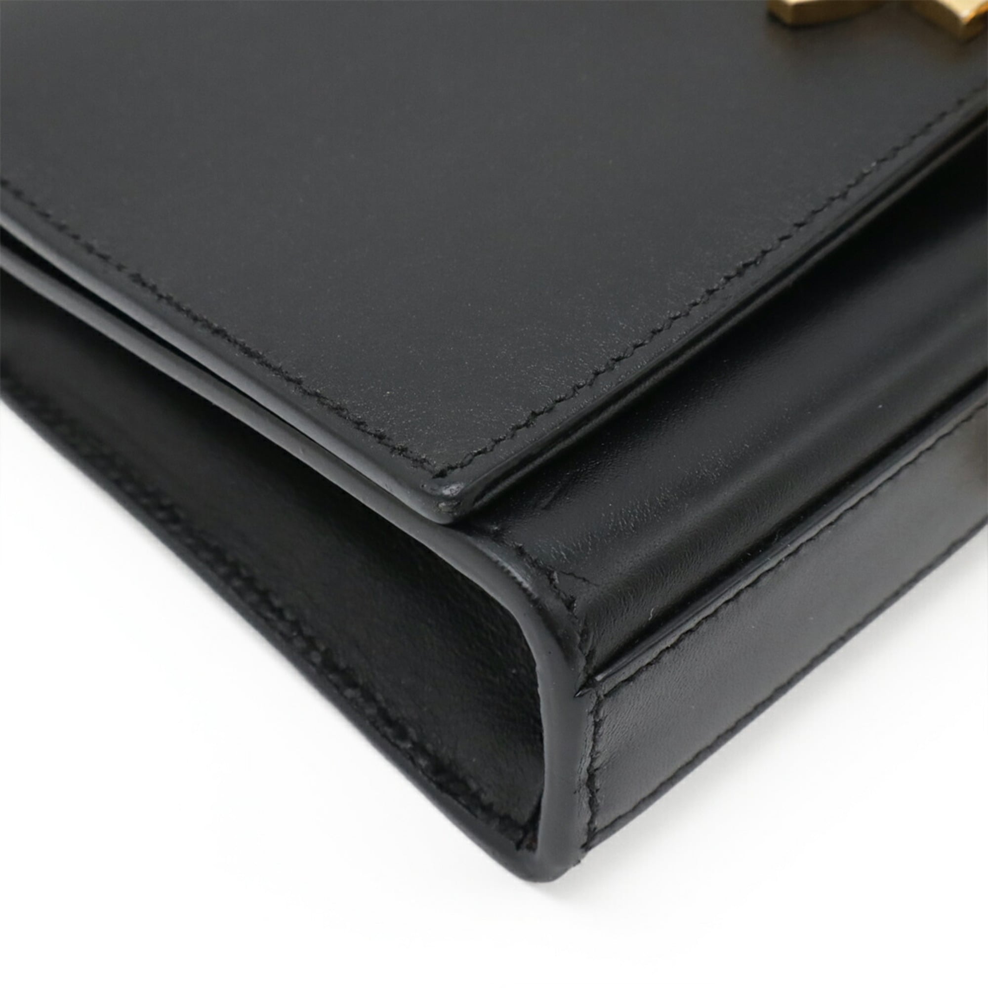 Yves Saint Laurent Black Leather Pochette Shoulder Bag (Pre-Owned)