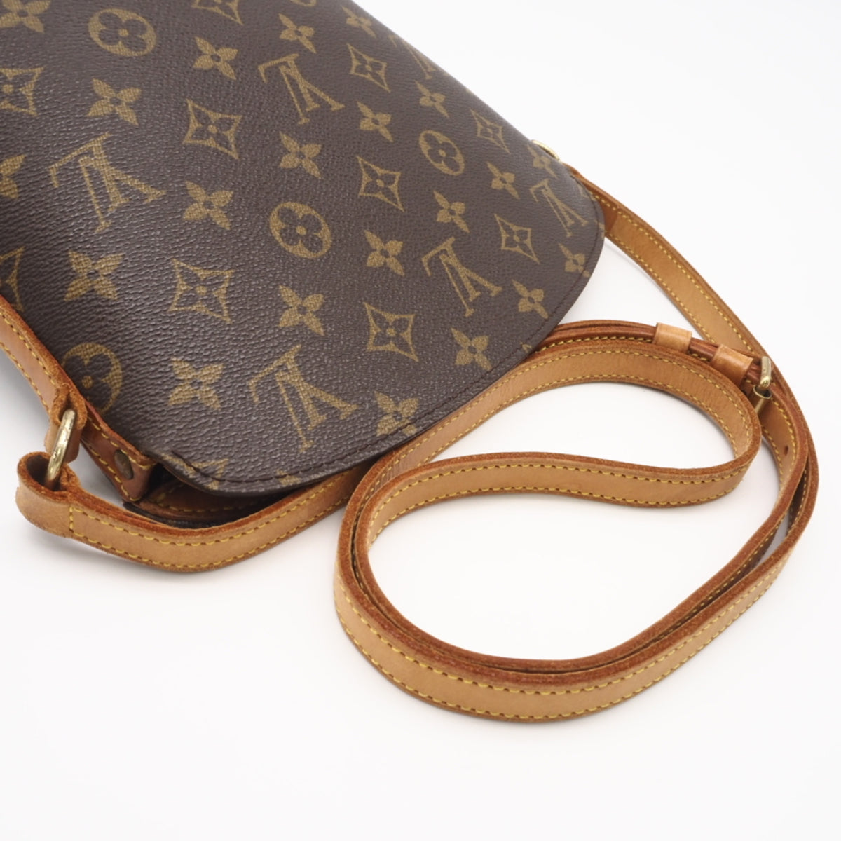 Louis Vuitton Monogram Beige Brown Coated Canvas Leather Shoulder Bag (Pre-Owned)