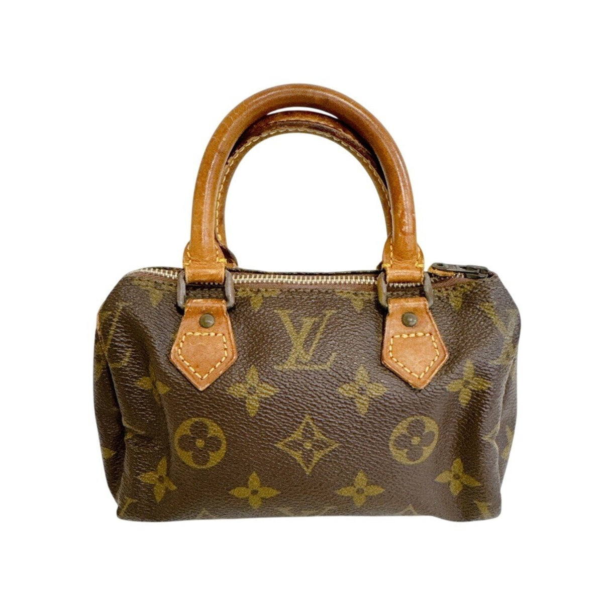 Louis Vuitton Brown Monogram Canvas Leather Handbag (Pre-Owned)