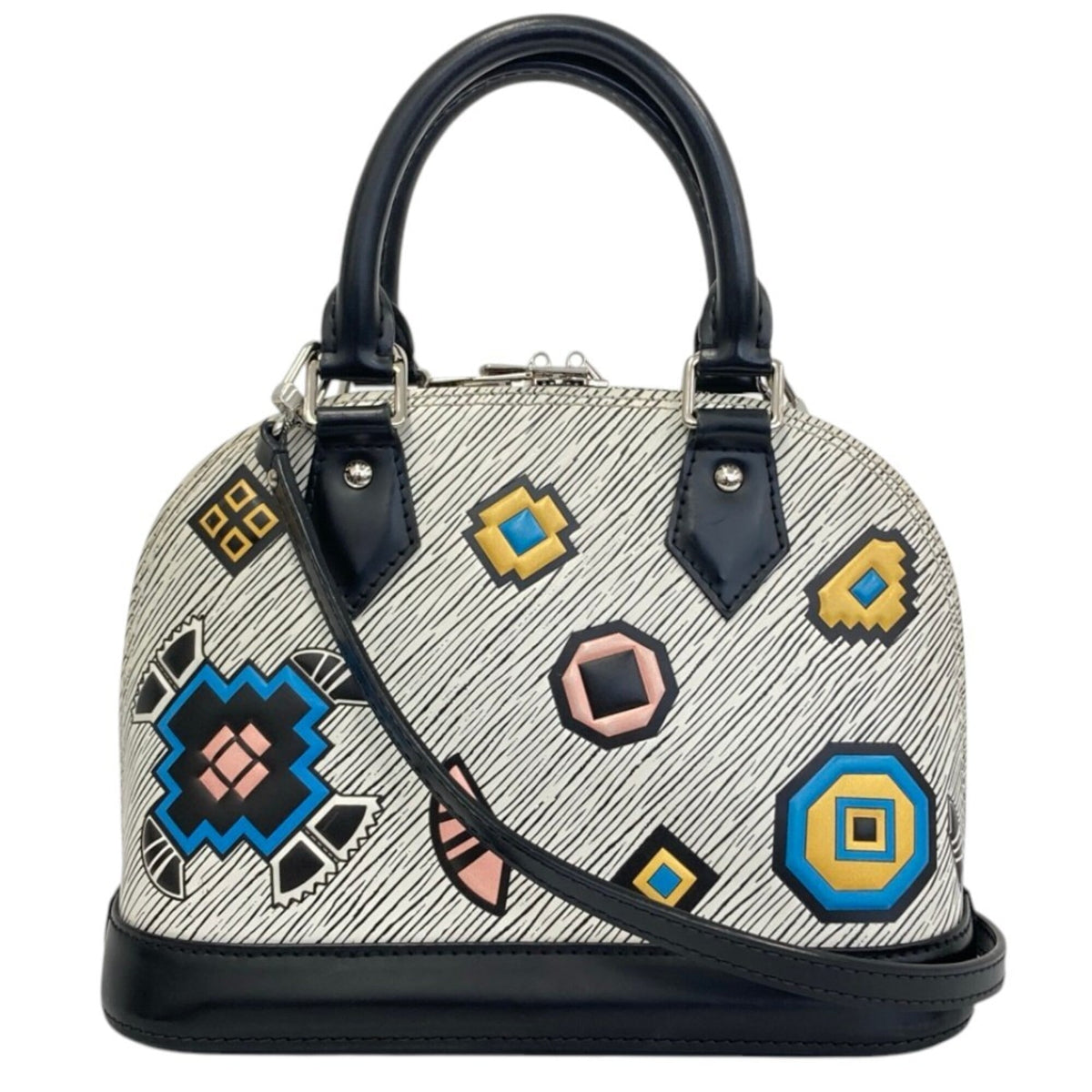 Louis Vuitton Epi Denim Black White Epi Denim Leather Shoulder Bag (Pre-Owned)