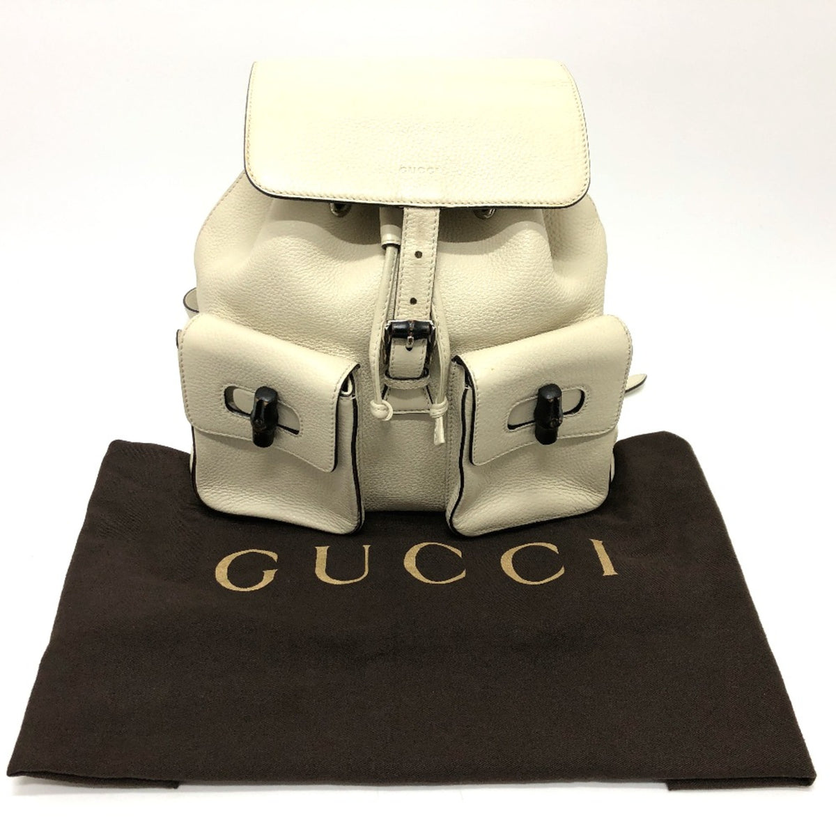 Gucci White Leather Backpack (Pre-Owned)