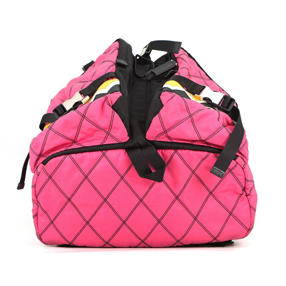 Prada Black Multi-Color Nylon Leather Backpack (Pre-Owned)