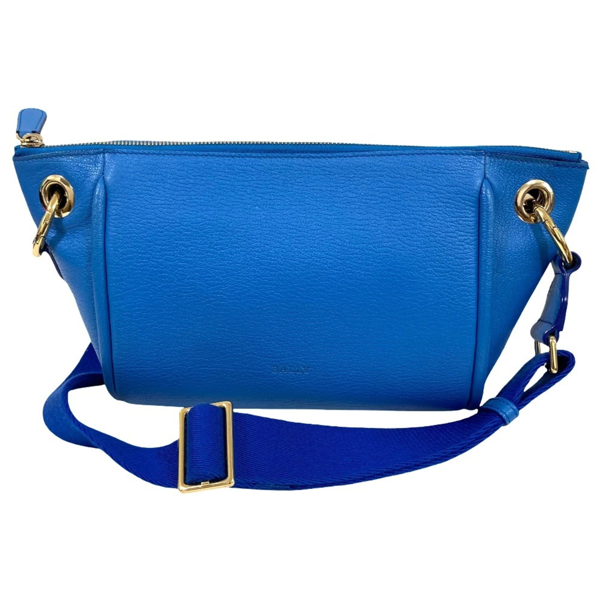 Bally Blue Leather Shoulder Bag (Pre-Owned)