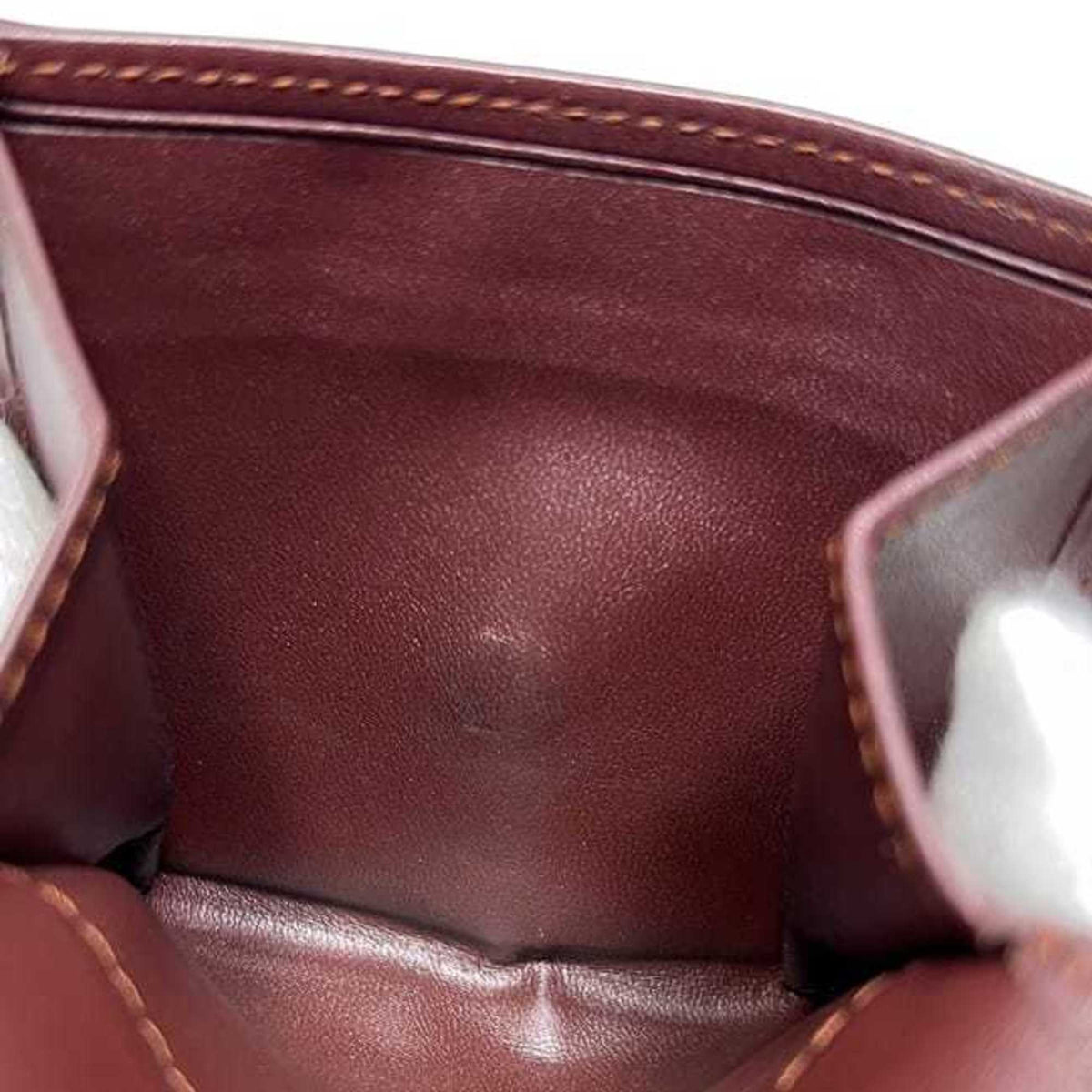Cartier Must Bordeaux Leather Coin Purse/Coin Case (Pre-Owned)