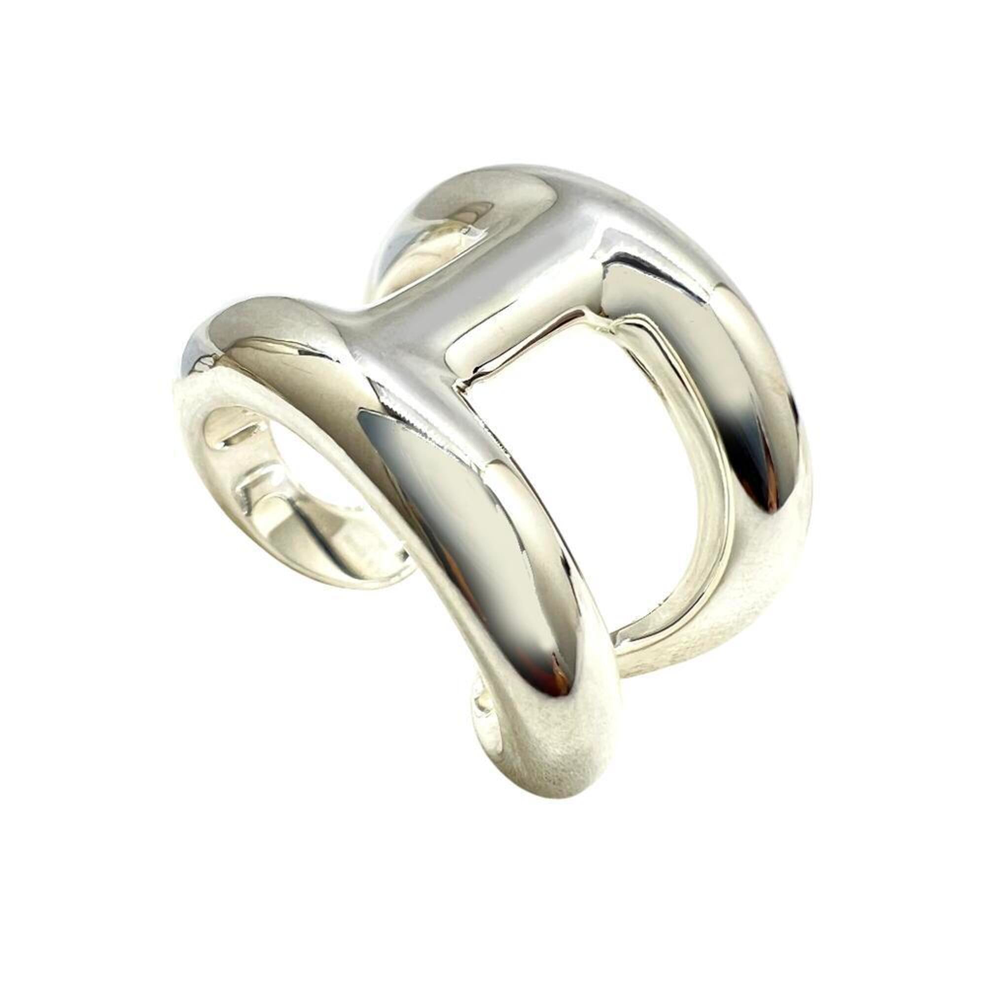 Hermes Silver Silver 925 Band Ring (Pre-Owned)