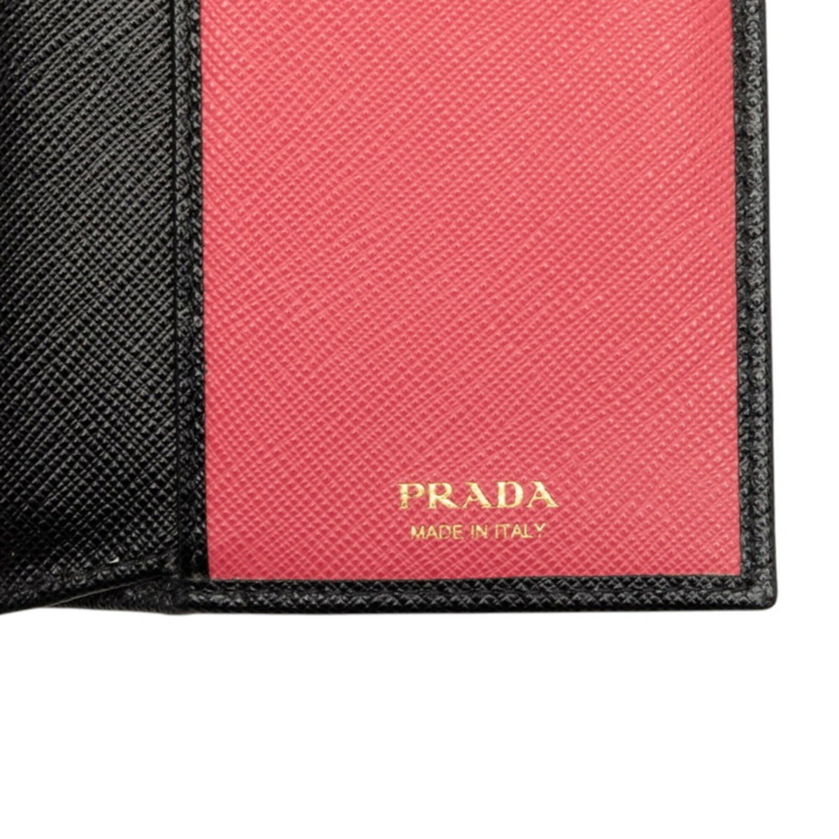 Prada Black Pink Leather Wallet (Bi-Fold) (Pre-Owned)