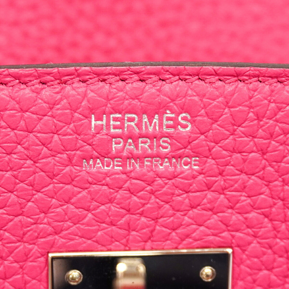 Hermes Rose Shocking Taurillon Clemence Leather Handbag (Pre-Owned)