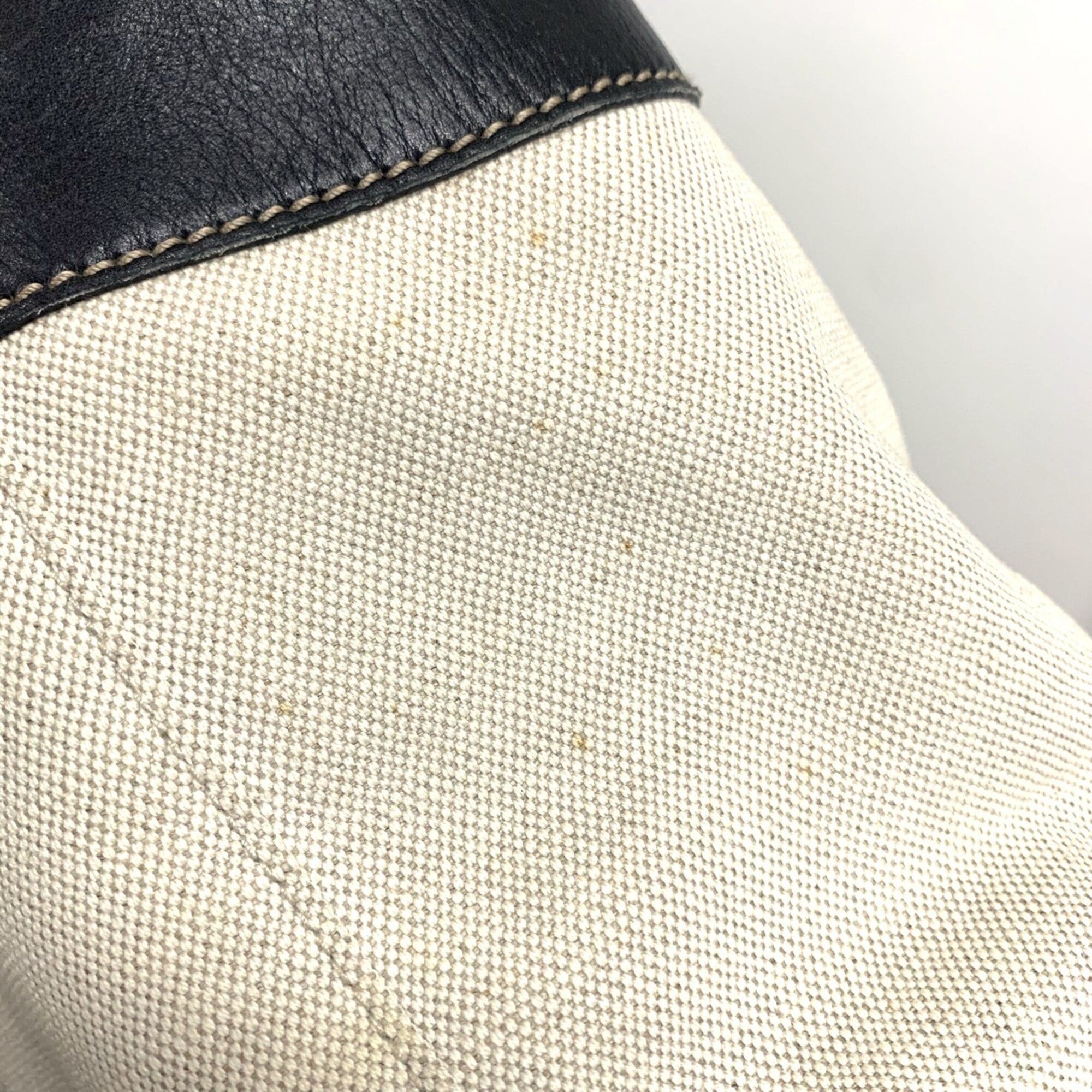 Gucci Beige Canvas Leather Tote Bag (Pre-Owned)